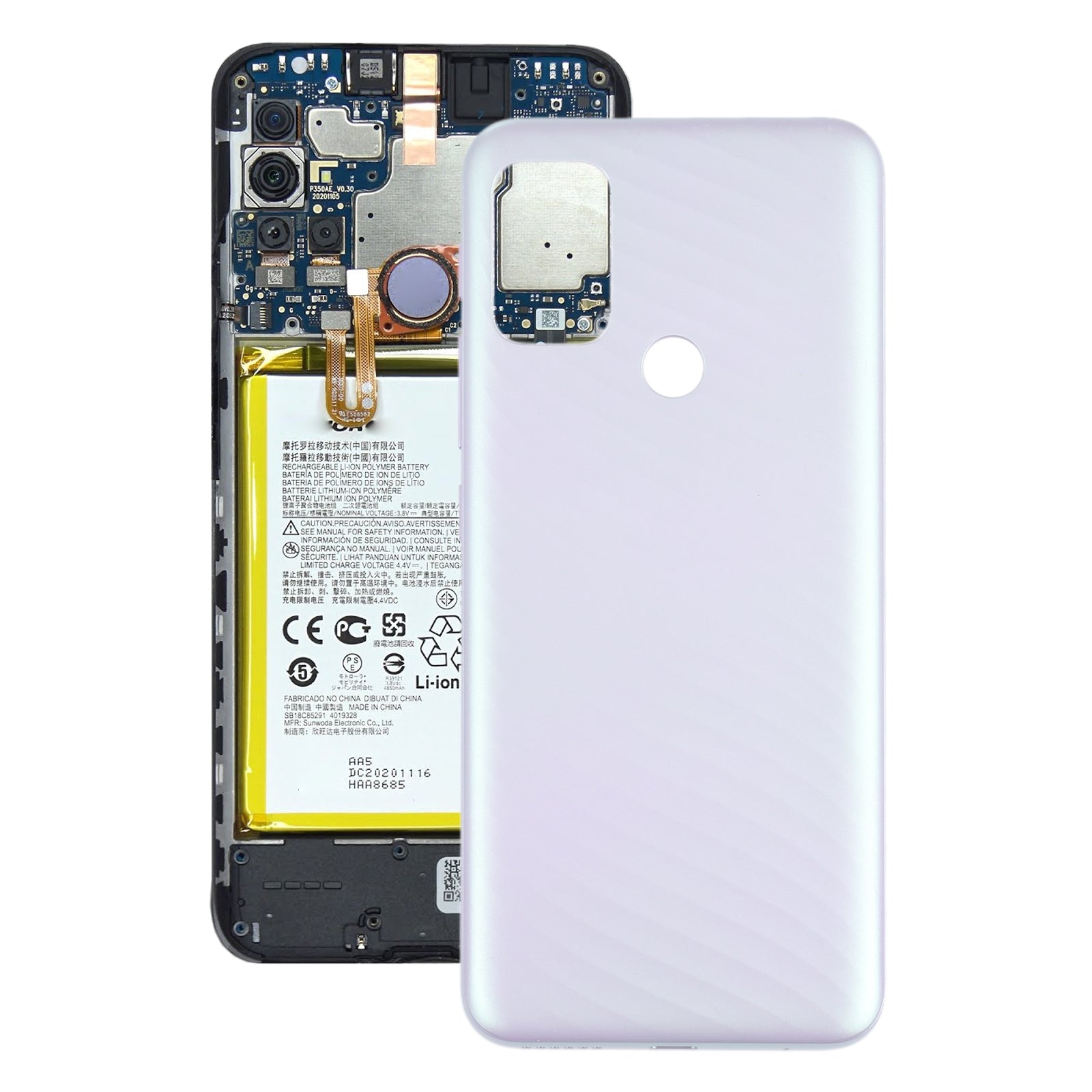 Battery Back Cover for Motorola Moto G10 XT2127-2  Silver