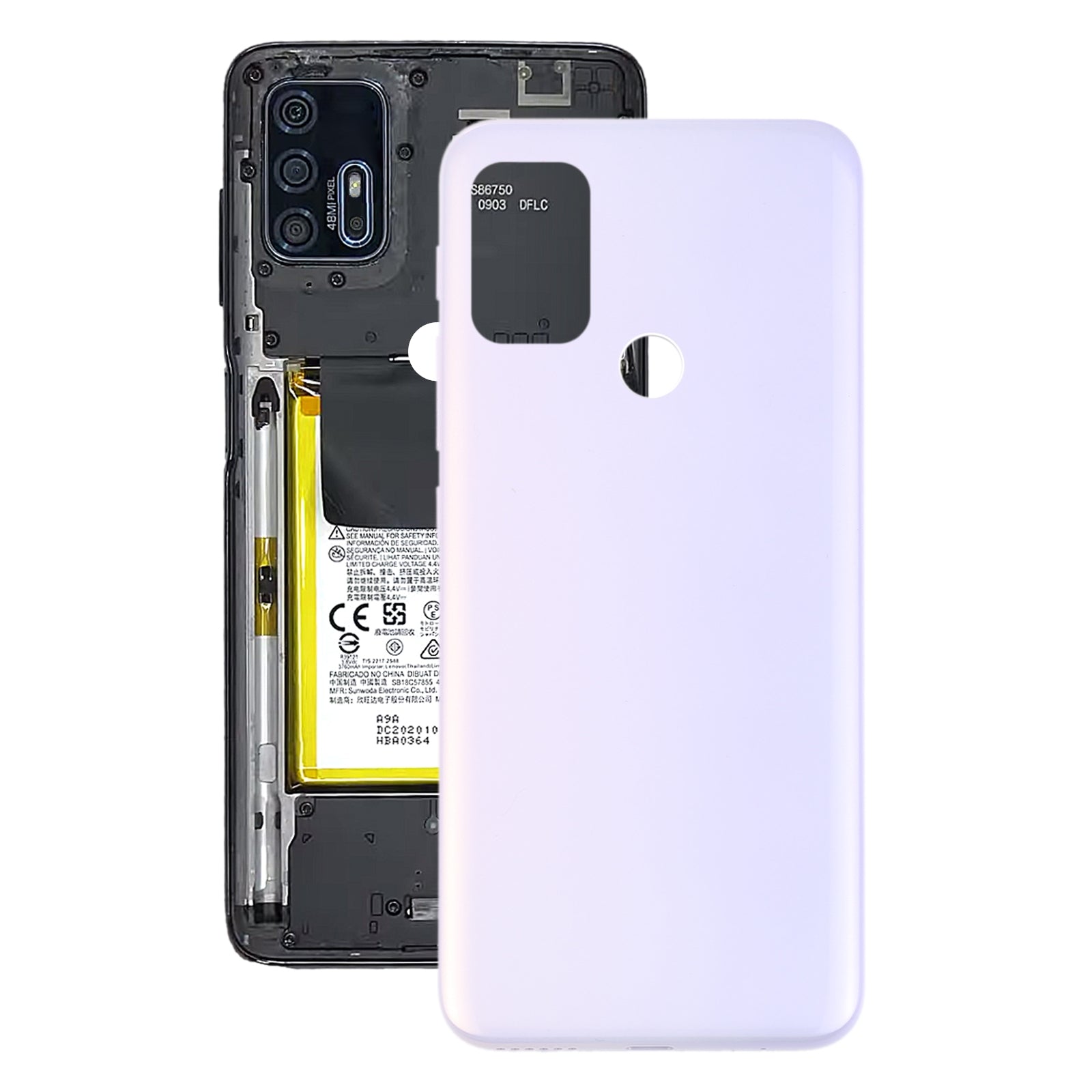 Battery Back Cover for Motorola Moto G30 XT2129-1 XT2129-2 PAML0000IN  White