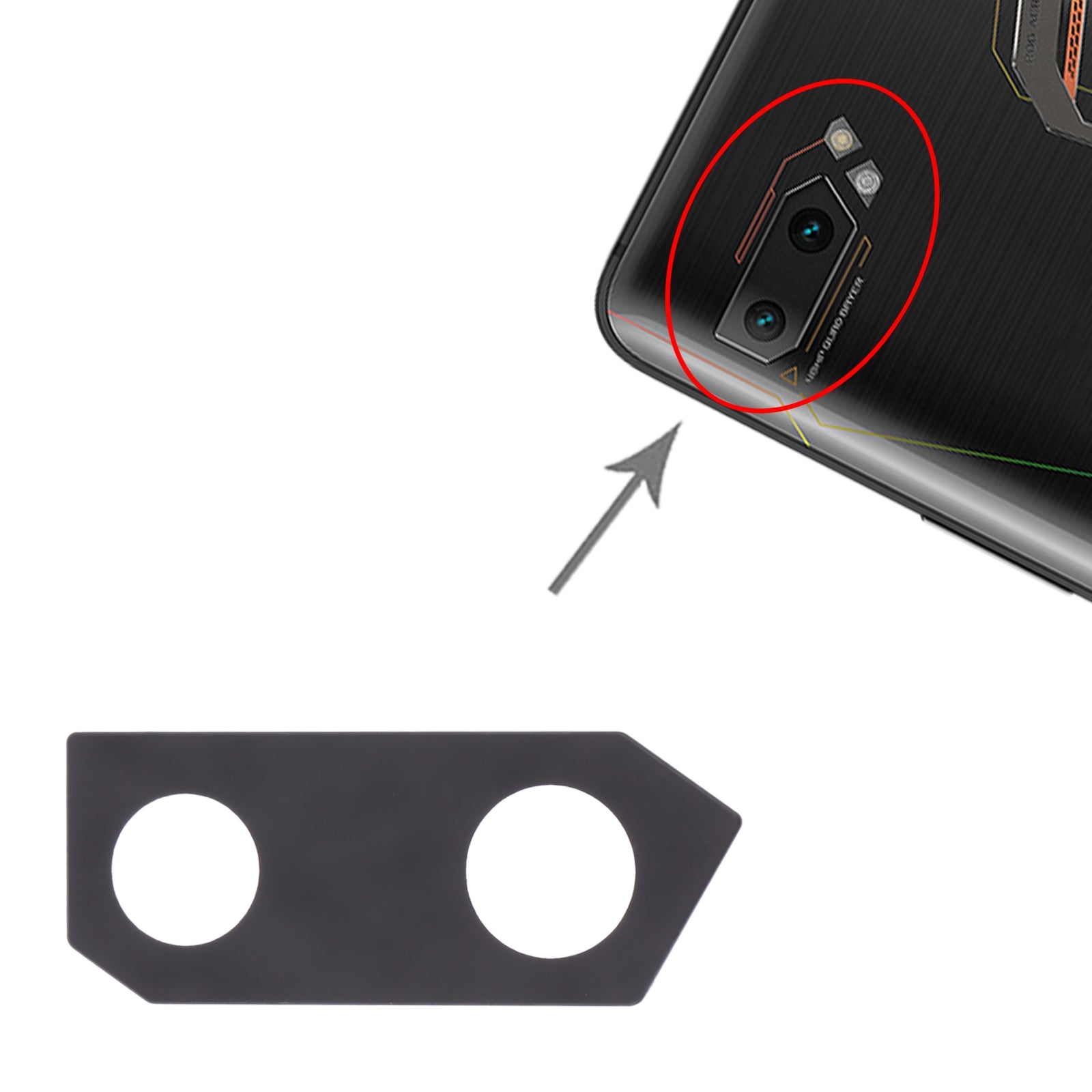 Back Camera Lens for Asus ROG Phone II ZS660KL  Black