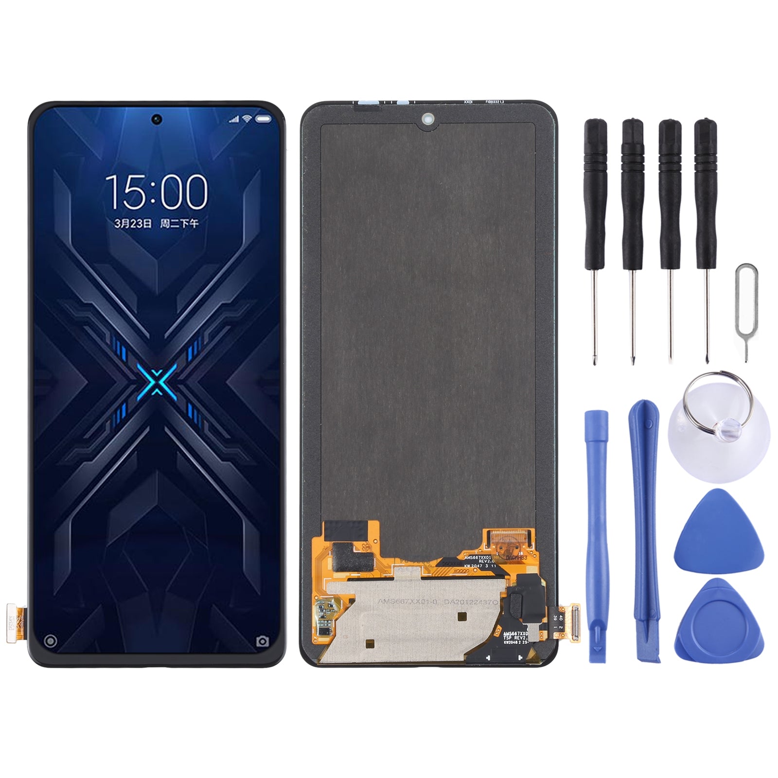 AMOLED LCD Screen and Digitizer Full Assembly for Xiaomi Black Shark 4 / Black Shark 4 Pro SHARK PRS-H0, SHARK PRS-A0
