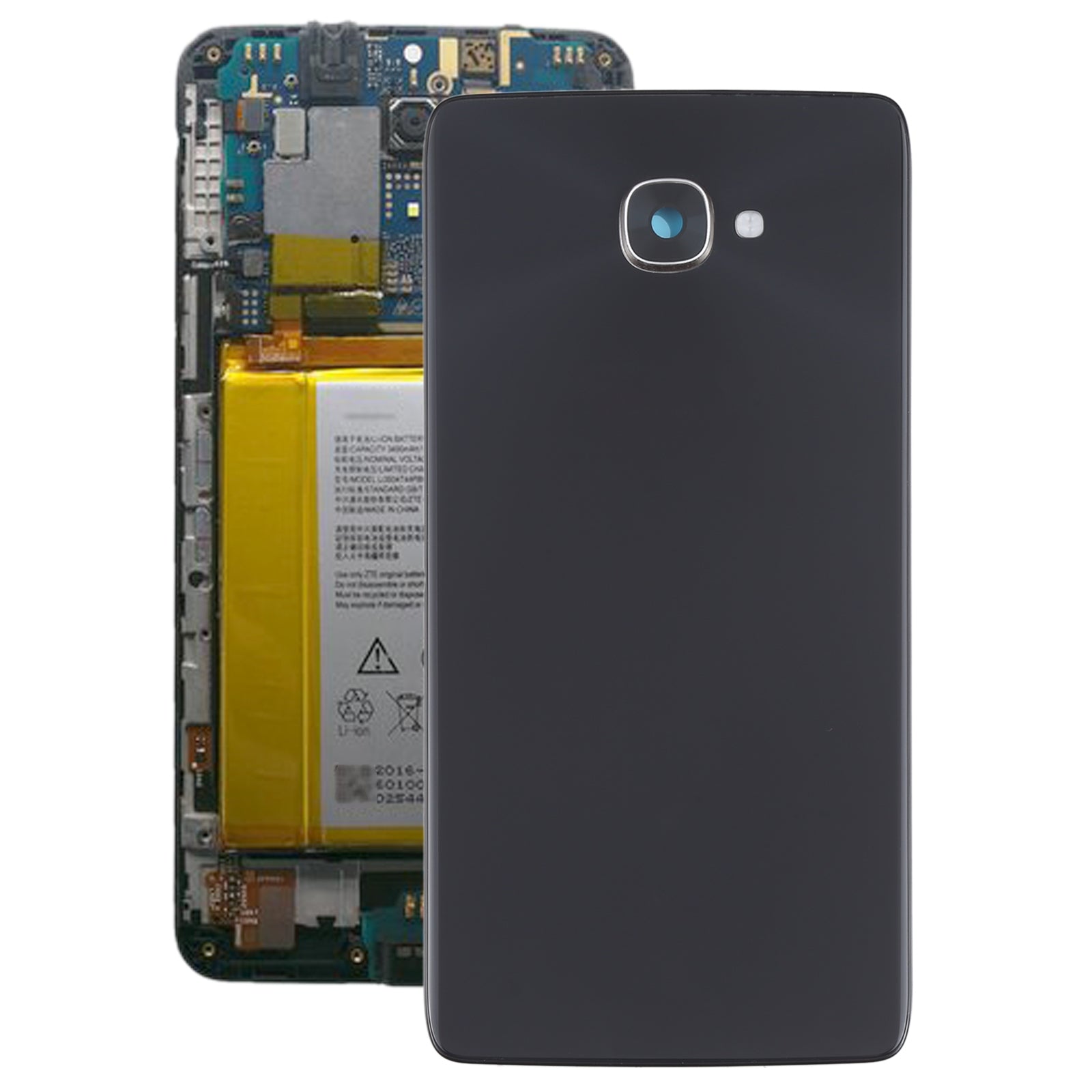 For Alcatel One Touch Idol 4s OT6070 6070K 6070Y 6070 Glass Battery Back Cover   Black