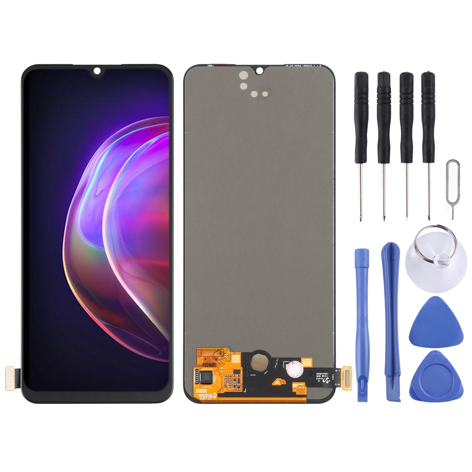 AMOLED Material LCD Screen and Digitizer Full Assembly for vivo V21 4G V2066, V2108