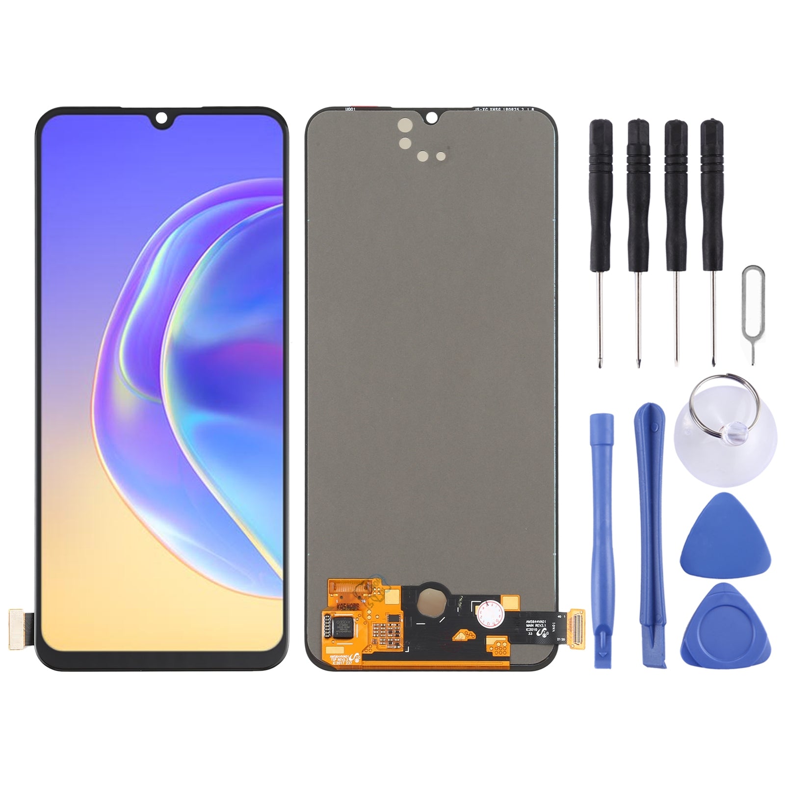 AMOLED Material LCD Screen and Digitizer Full Assembly for Vivo V21e 4G / Y73 V2061, V2059