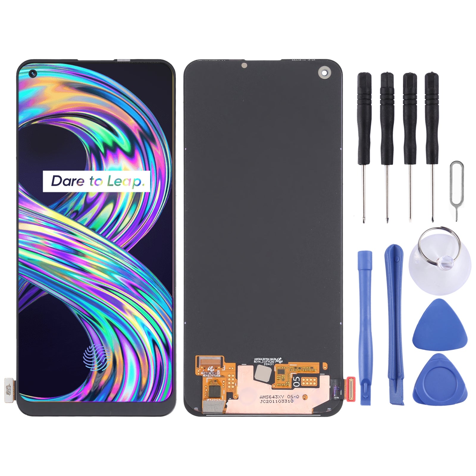 AMOLED Material LCD Screen and Digitizer Full Assembly for OPPO Realme 8