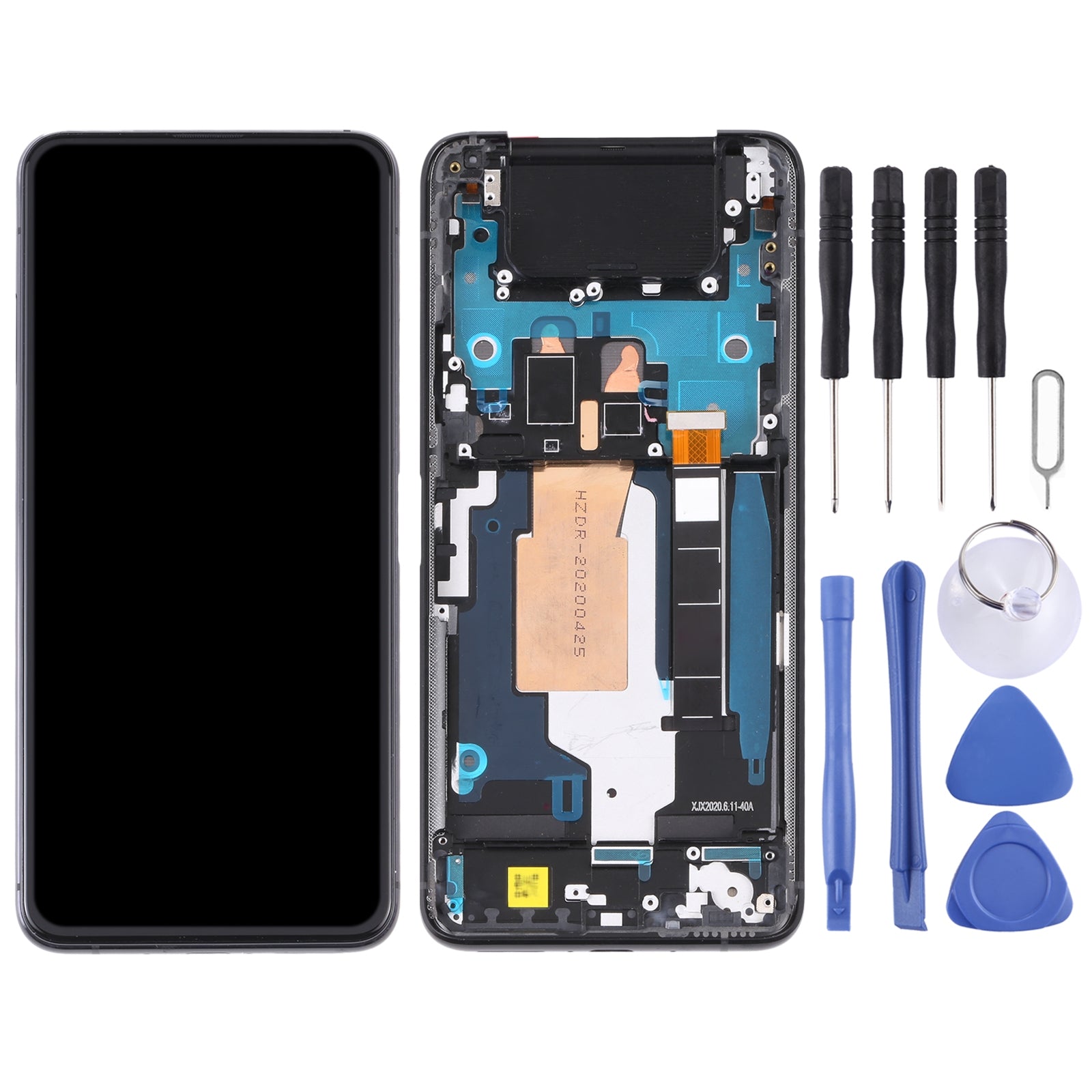 90Hz AMOLED LCD Screen for Asus Zenfone 7 Pro / Zenfone 7 ZS670KS ZS671KS Digitizer Full Assembly with Frame?Black