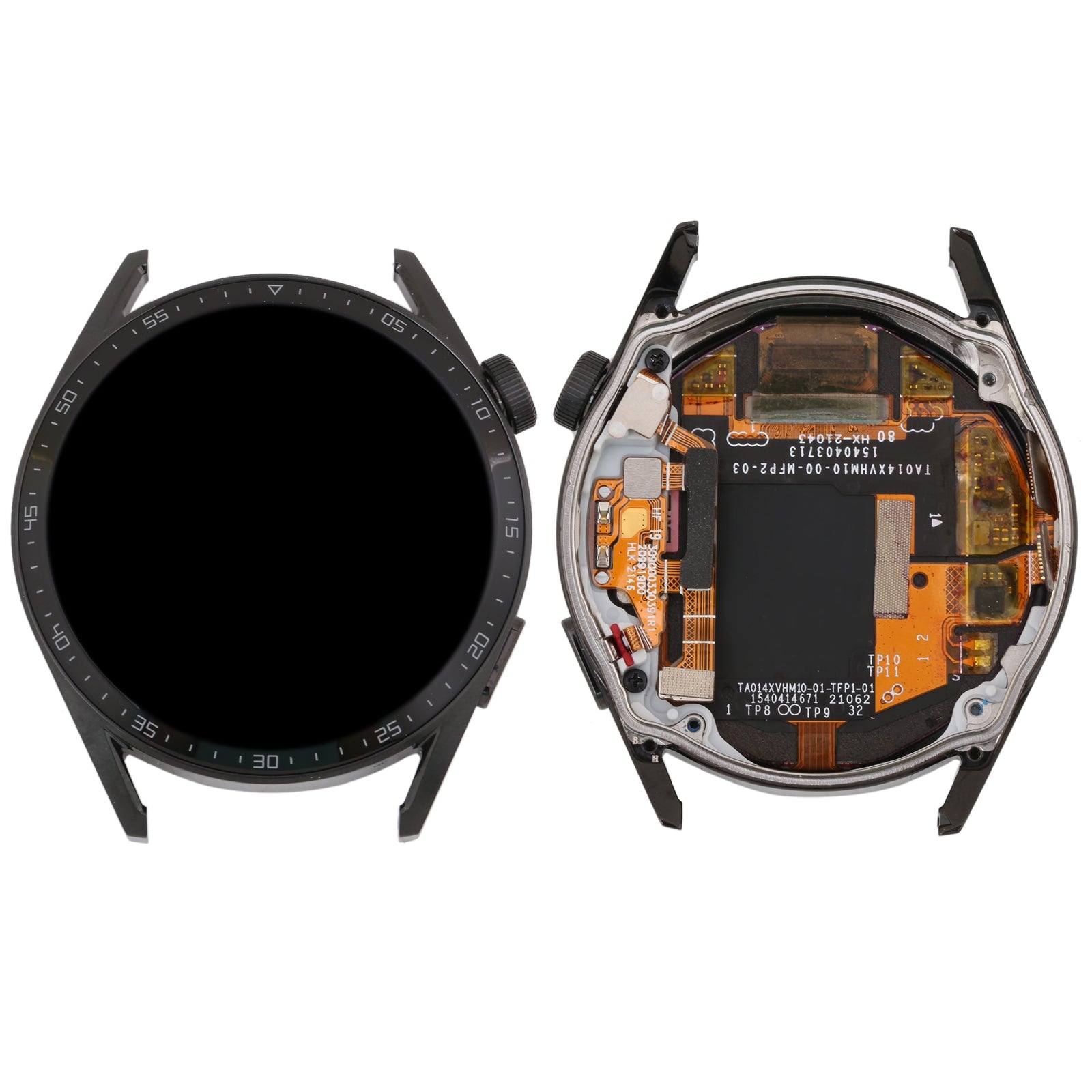 Dual Cable Edition LCD Screen and Digitizer Full Assembly With Frame for Huawei Watch GT 3 46mm JPT-B19 Black