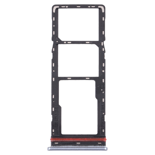 For Infinix Zero 8i X687B SIM Card Tray + SIM Card Tray + Micro SD Card Tray  Silver