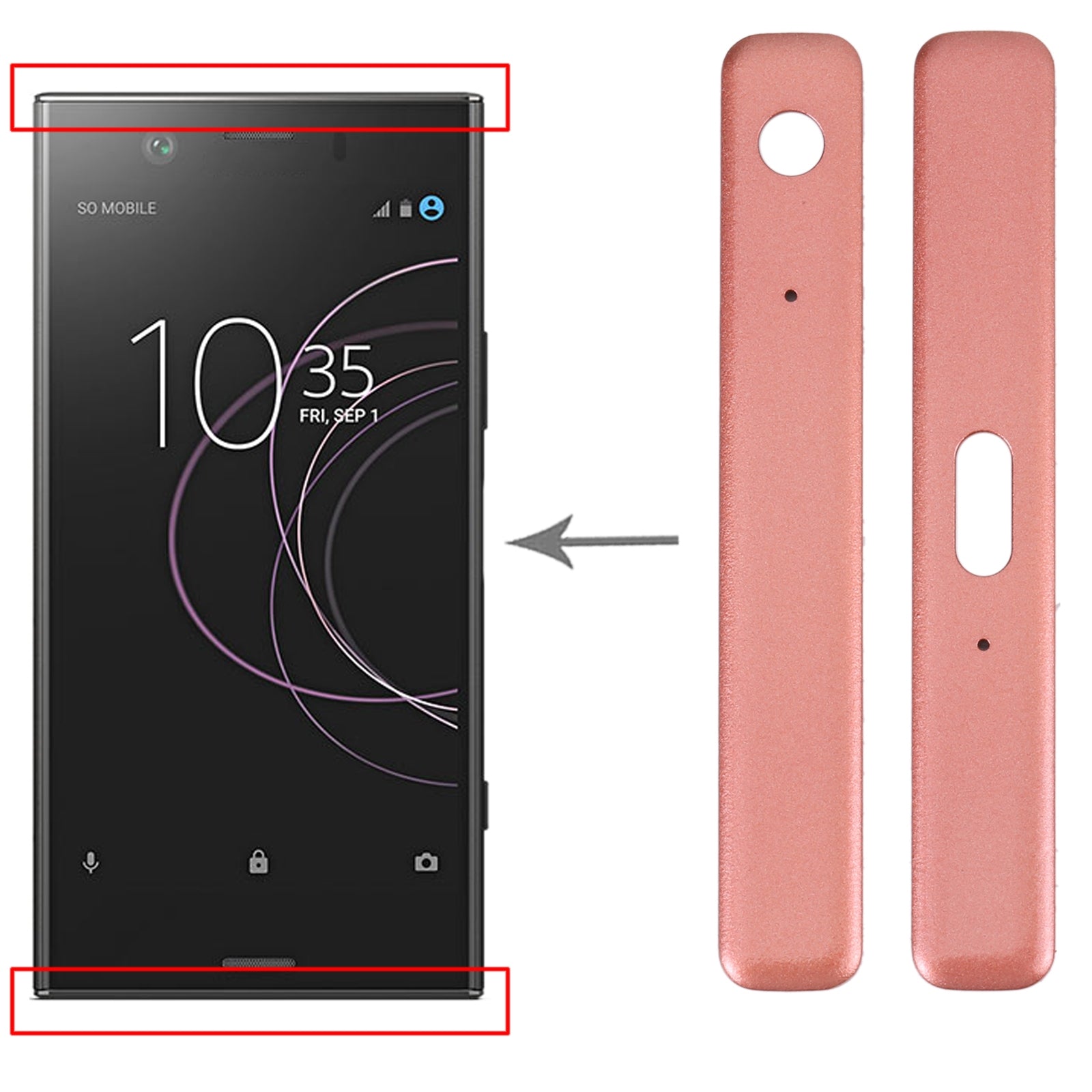 1 Pair Side Part Sidebar For Sony Xperia XZ1 Compact  Orange