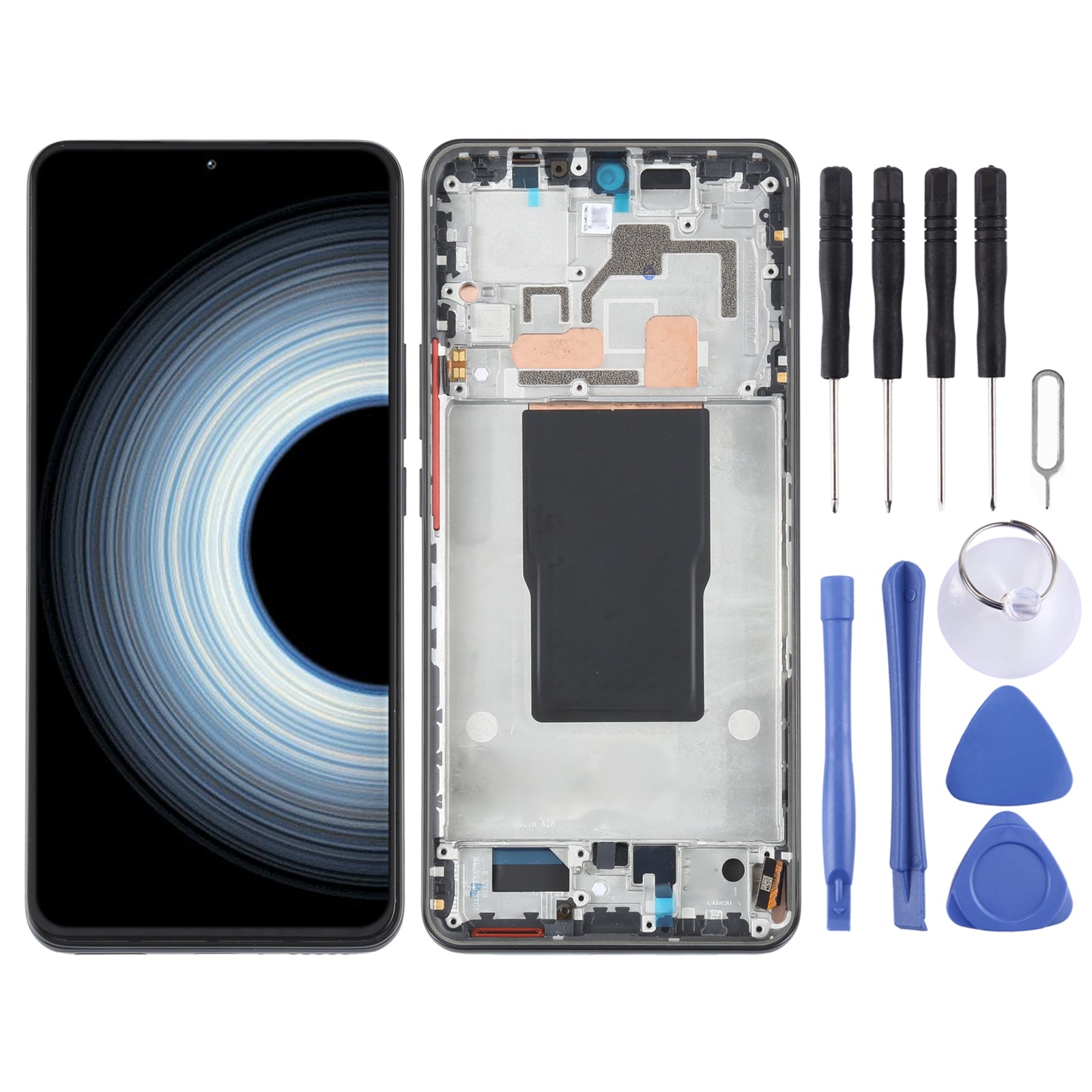 AMOLED LCD Screen For Xiaomi Redmi K50 Ultra / 12T / 12T Pro Digitizer Full Assembly with Frame  Black