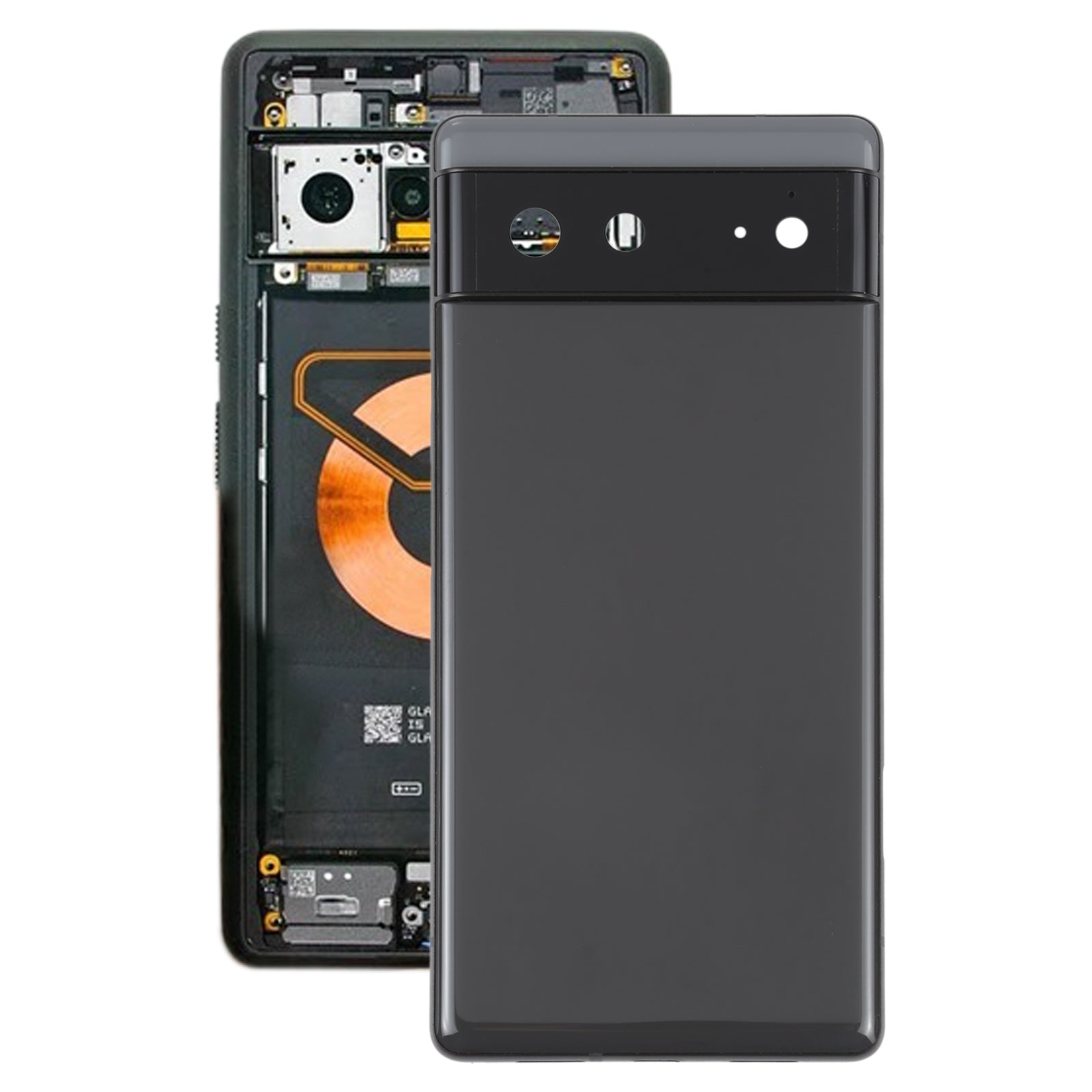 For Google Pixel 6 Battery Back Cover with Middle Frame Black