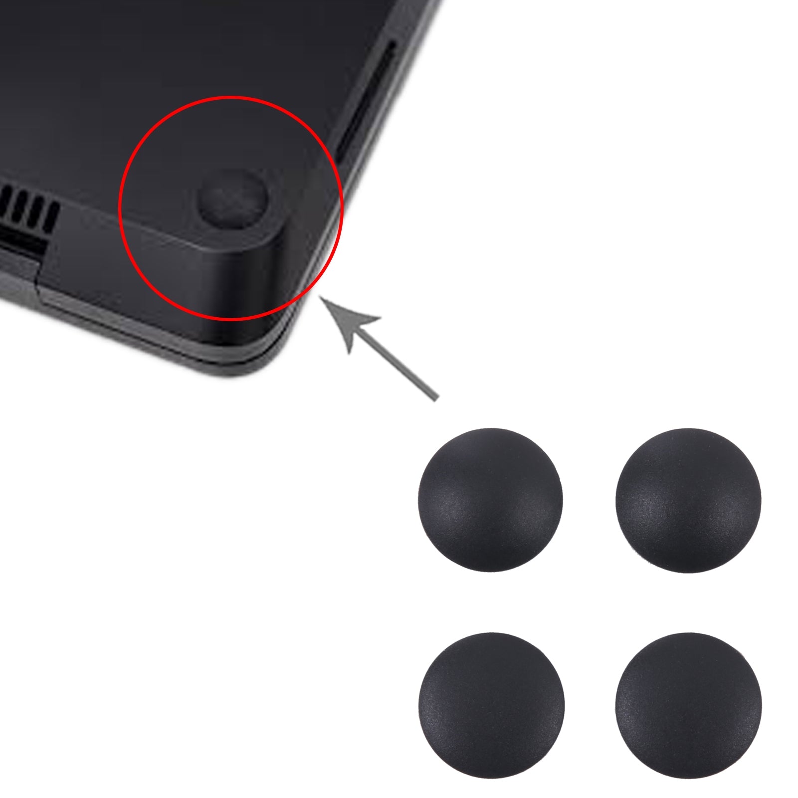 For MicroSurface Lap 3 / Lap 4 4 in 1 Bottom Case Rubber Mats  Black