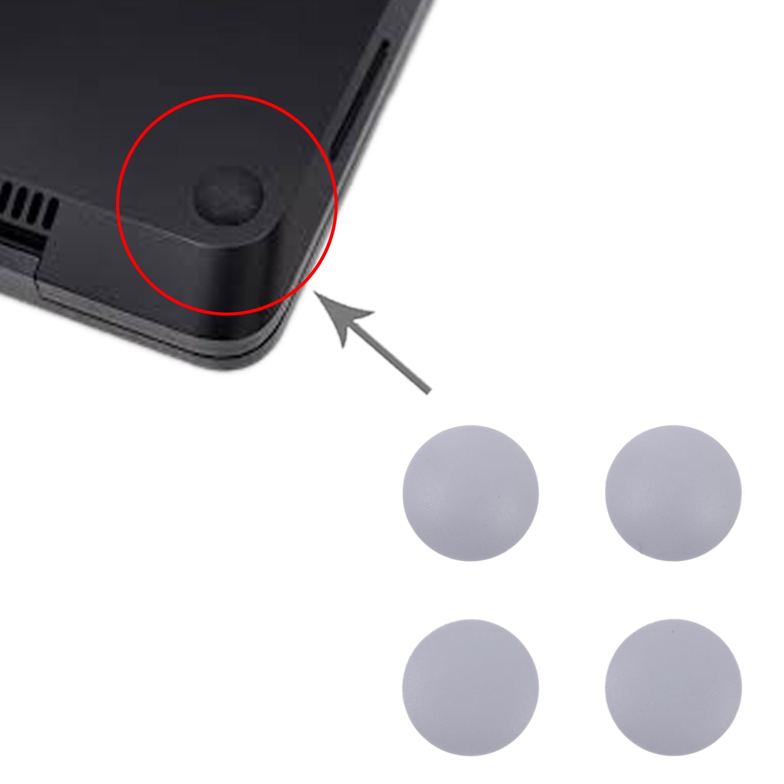 For MicroSurface Lap 3 / Lap 4 4 in 1 Bottom Case Rubber Mats  Grey