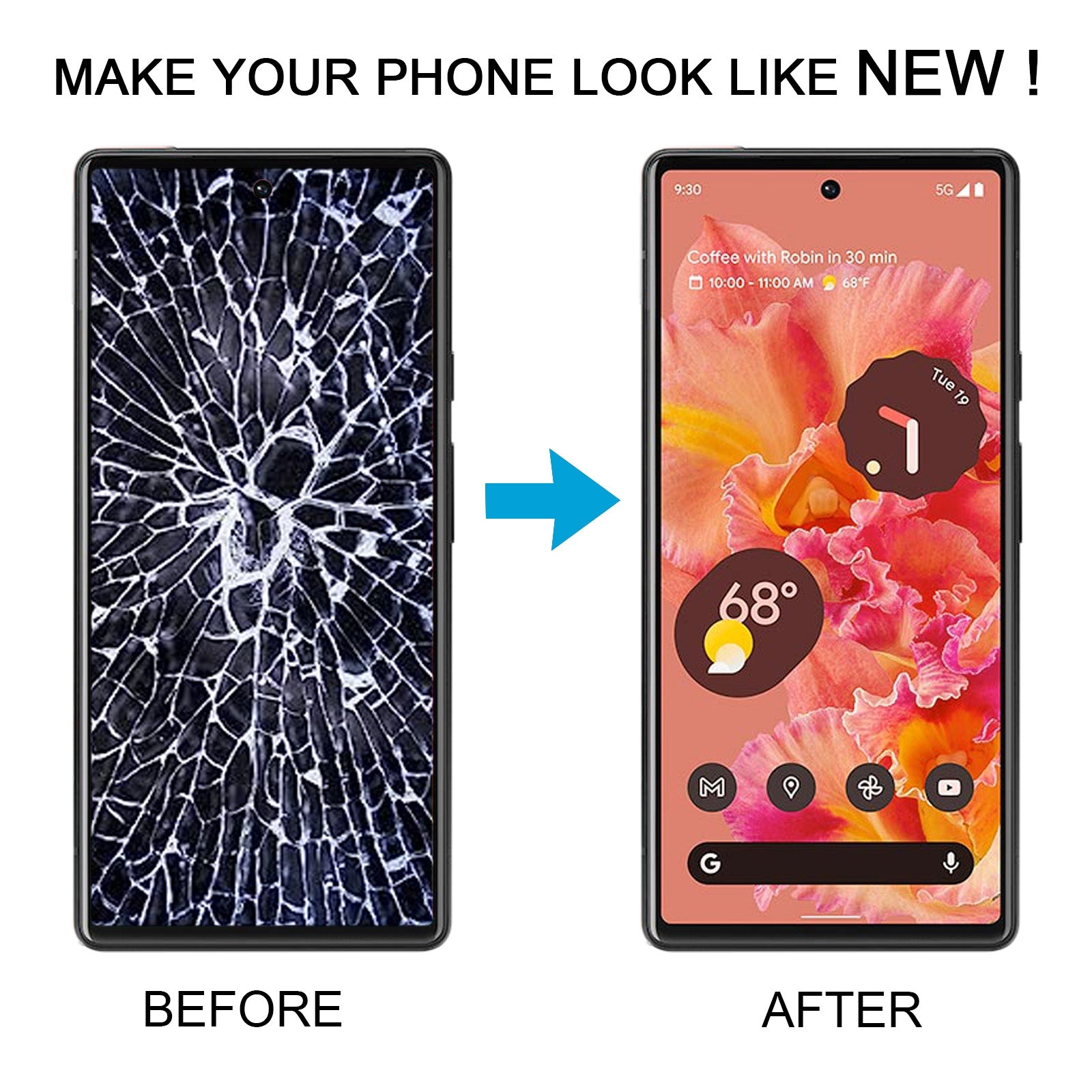 For Google Pixel 6 GB7N6 G9S9B16 OLED LCD Screen Digitizer Full Assembly with Frame