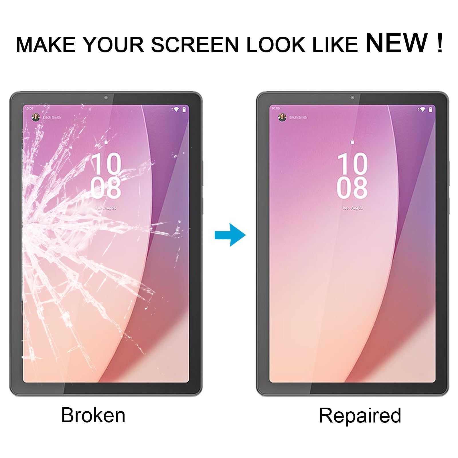 For Lenovo Tab M9 TB-310FU TB-310XU TB310XC TB310FU Front Screen Outer Glass Lens  Black