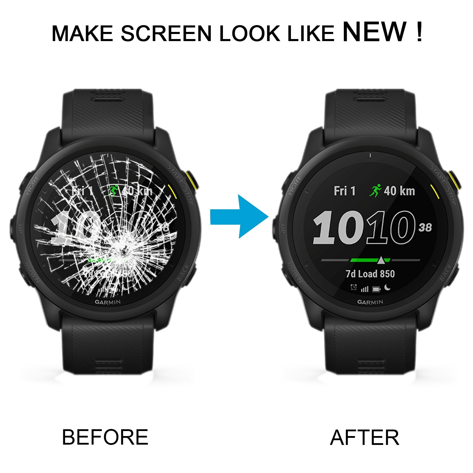 For Garmin Forerunner 745 LCD Screen with Digitizer Full Assembly Black