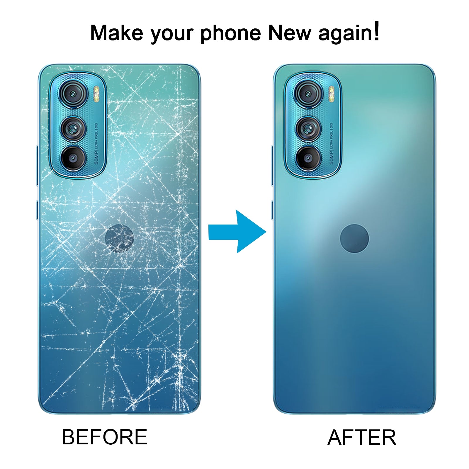 For Motorola Edge 30 Battery Back Cover Blue