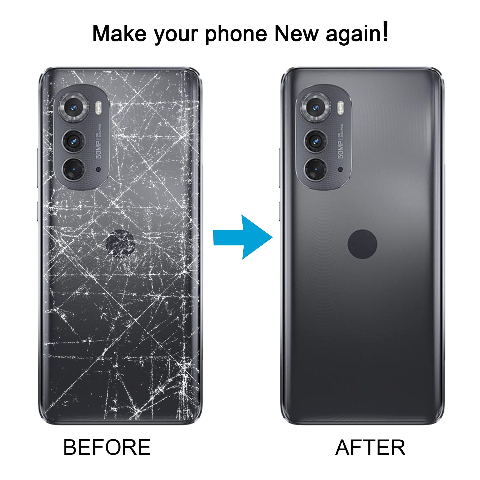 For Motorola Edge 2022 Battery Back Cover Black