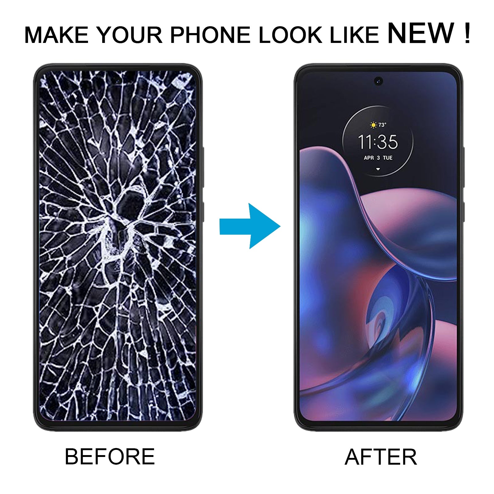 For Motorola Edge 2022 OEM LCD Screen Digitizer Full Assembly with Frame  Black