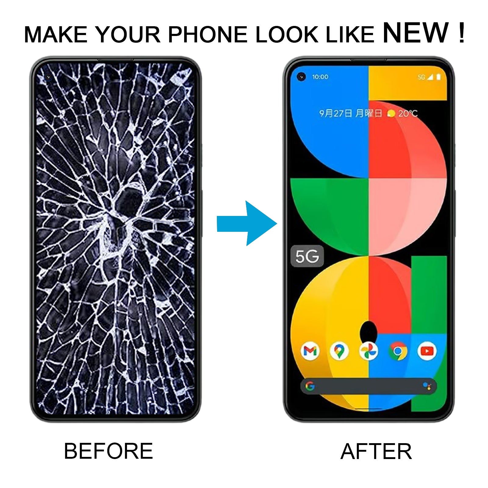 For Google Pixel 5a 5G G1F8F G4S1M TFT LCD Screen with Digitizer Full Assembly, Not Supporting Fingerprint Identification  Black