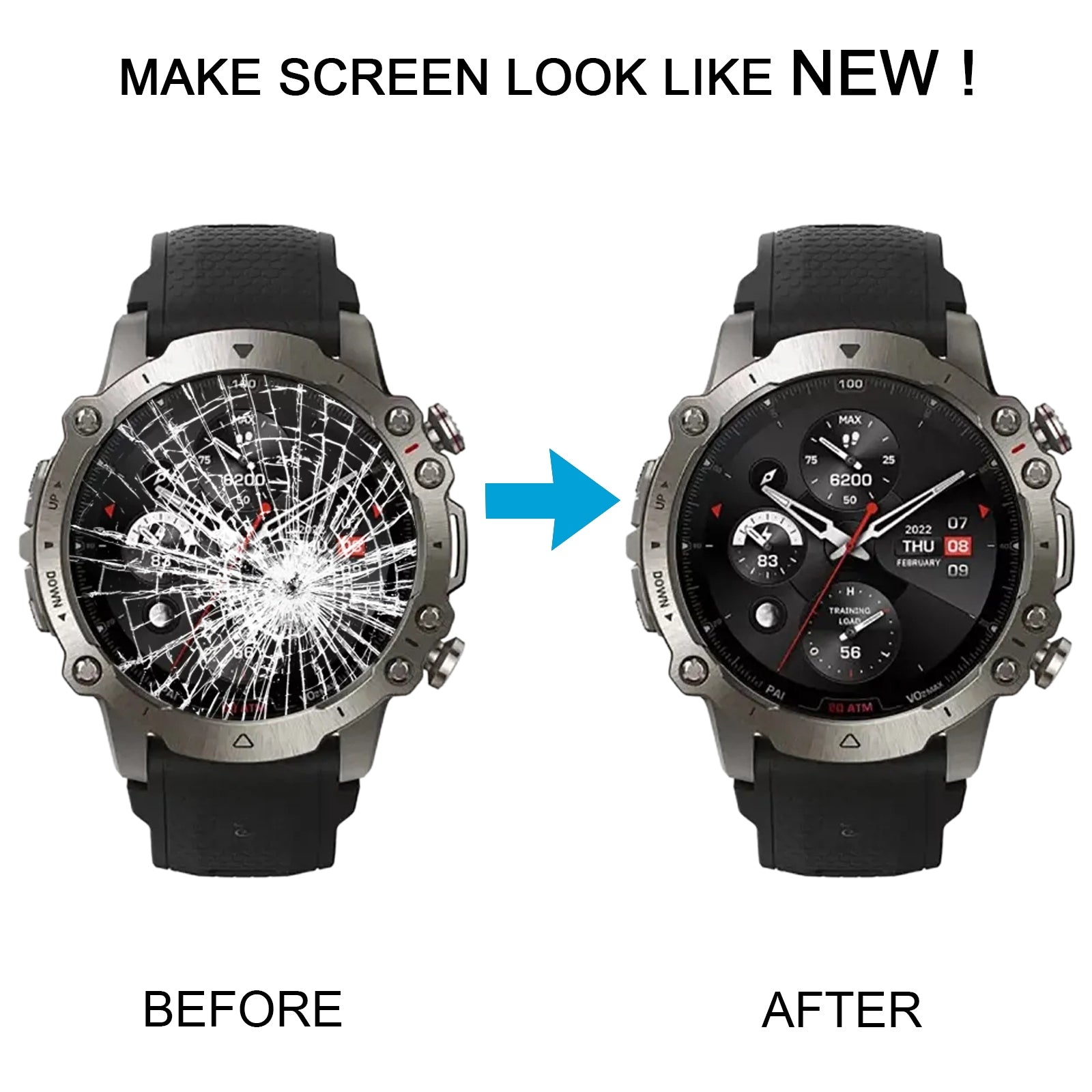 For Amazfit Falcon LCD Screen Digitizer Full Assembly With Frame  Red