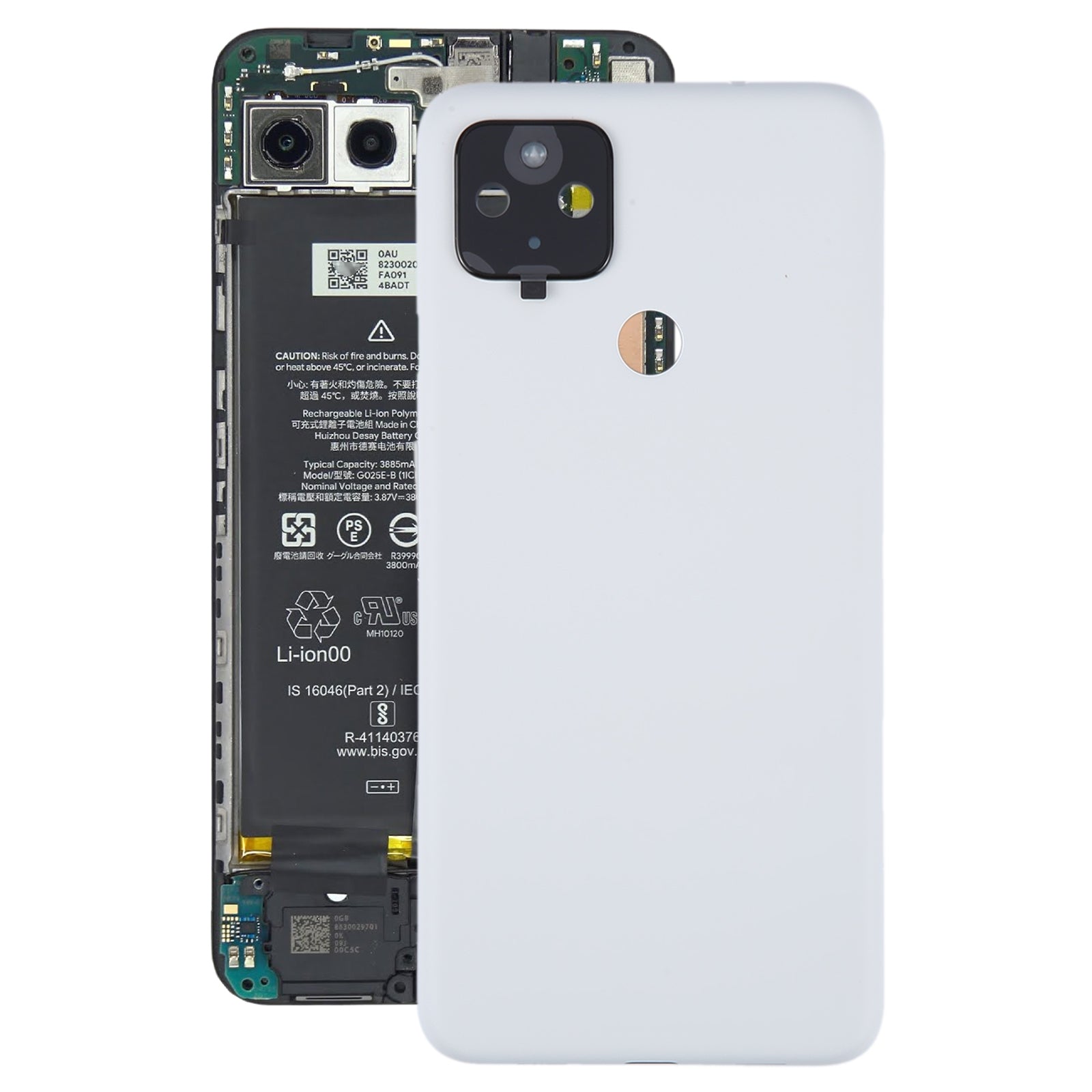 For Google Pixel 4A 5G Battery Back Cover with Camera Lens Cover White
