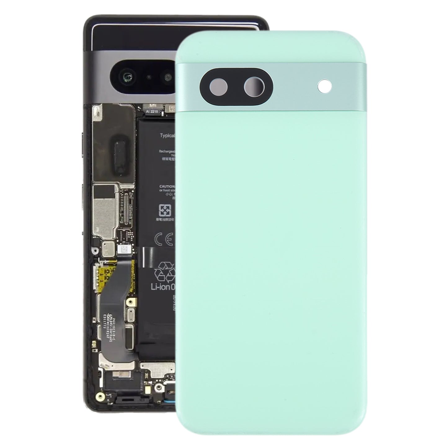 For Google Pixel 8A Battery Back Cover with Camera Lens Cover Green
