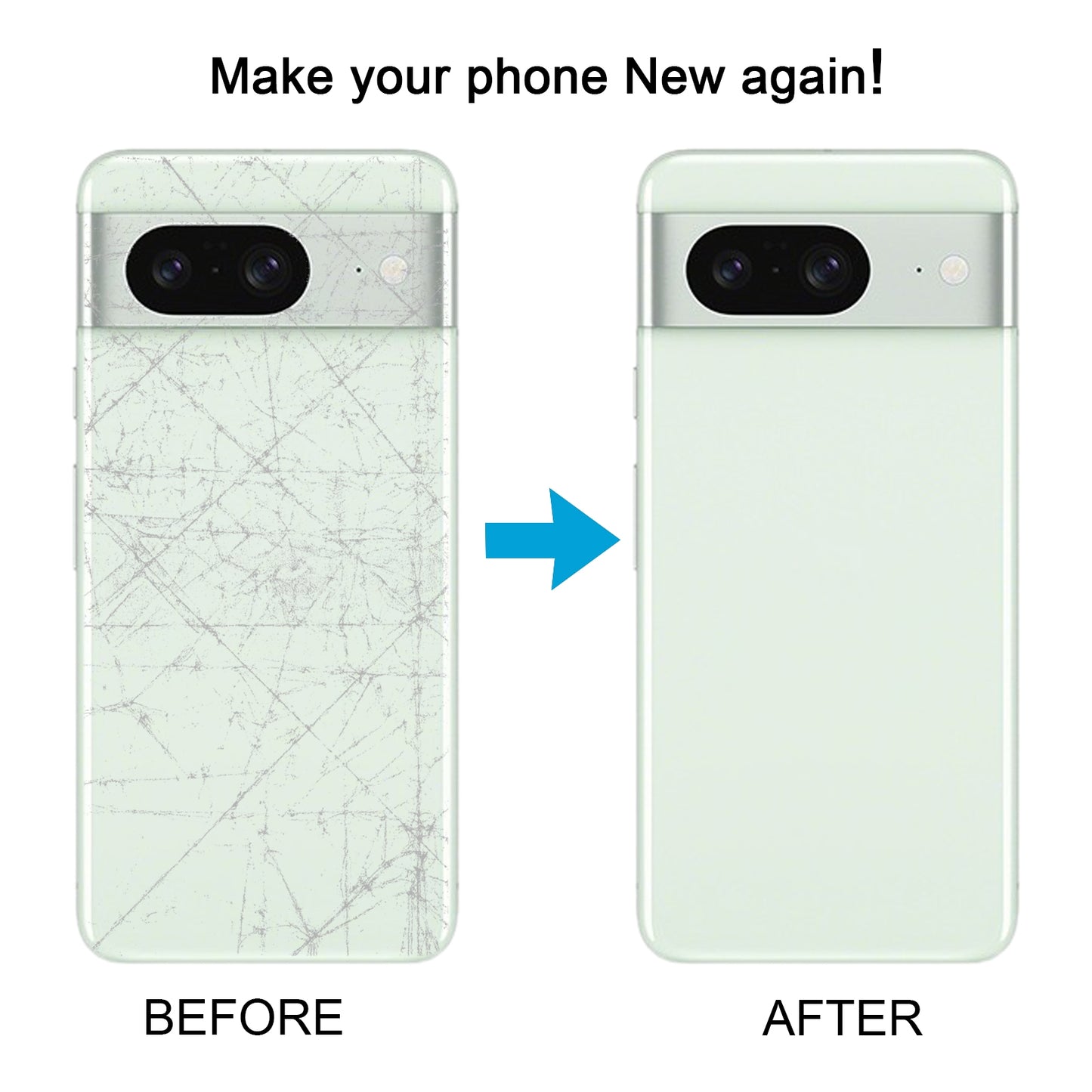 For Google Pixel 8A Battery Back Cover with Camera Lens Cover Green