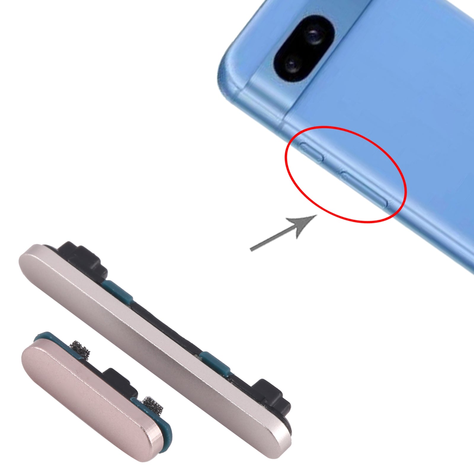 For Google Pixel 8A Power Button + Volume Control Button  Gold