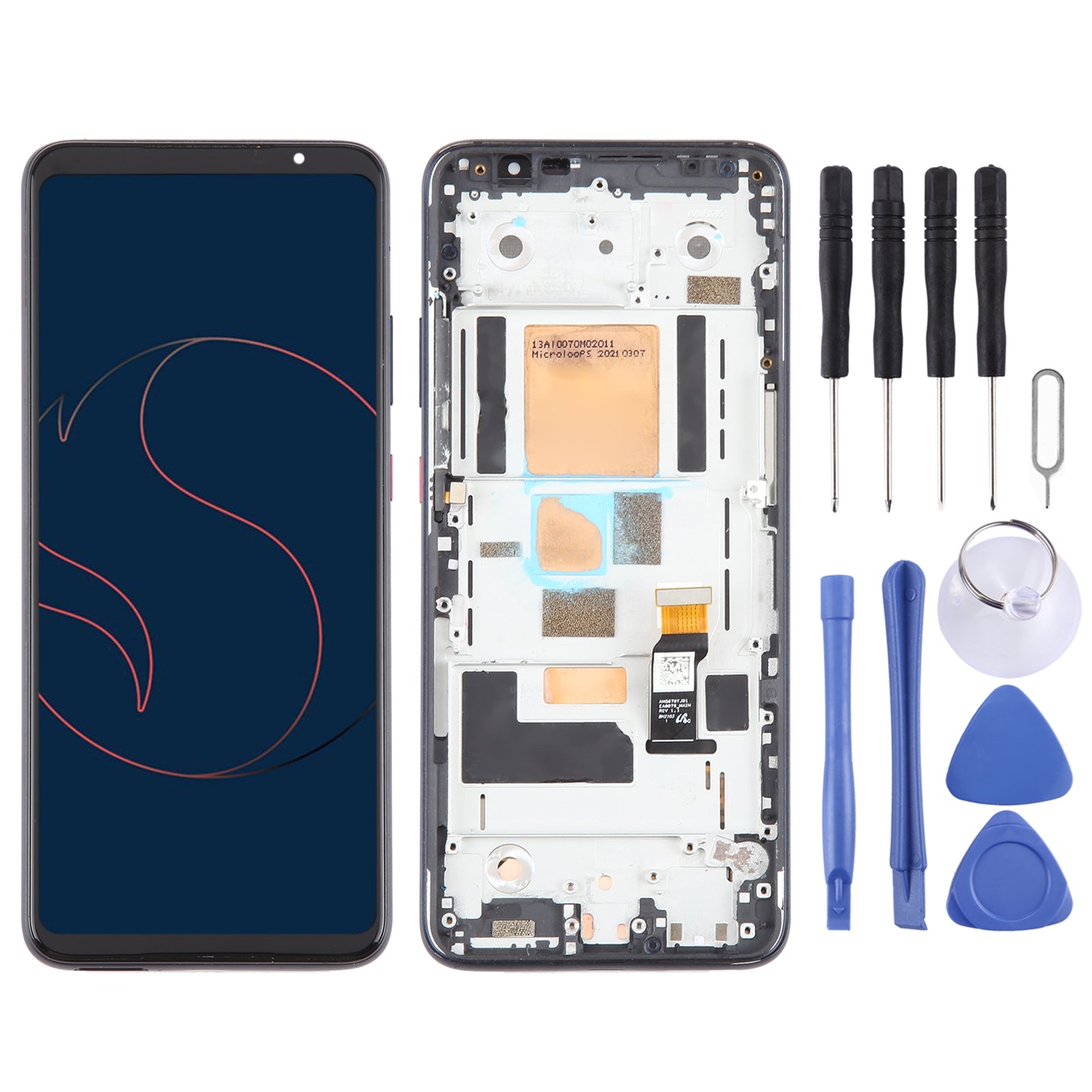 For Asus Smartphone for Snapdragon Insiders ZS675KW AMOLED LCD Screen Digitizer Full Assembly with Frame