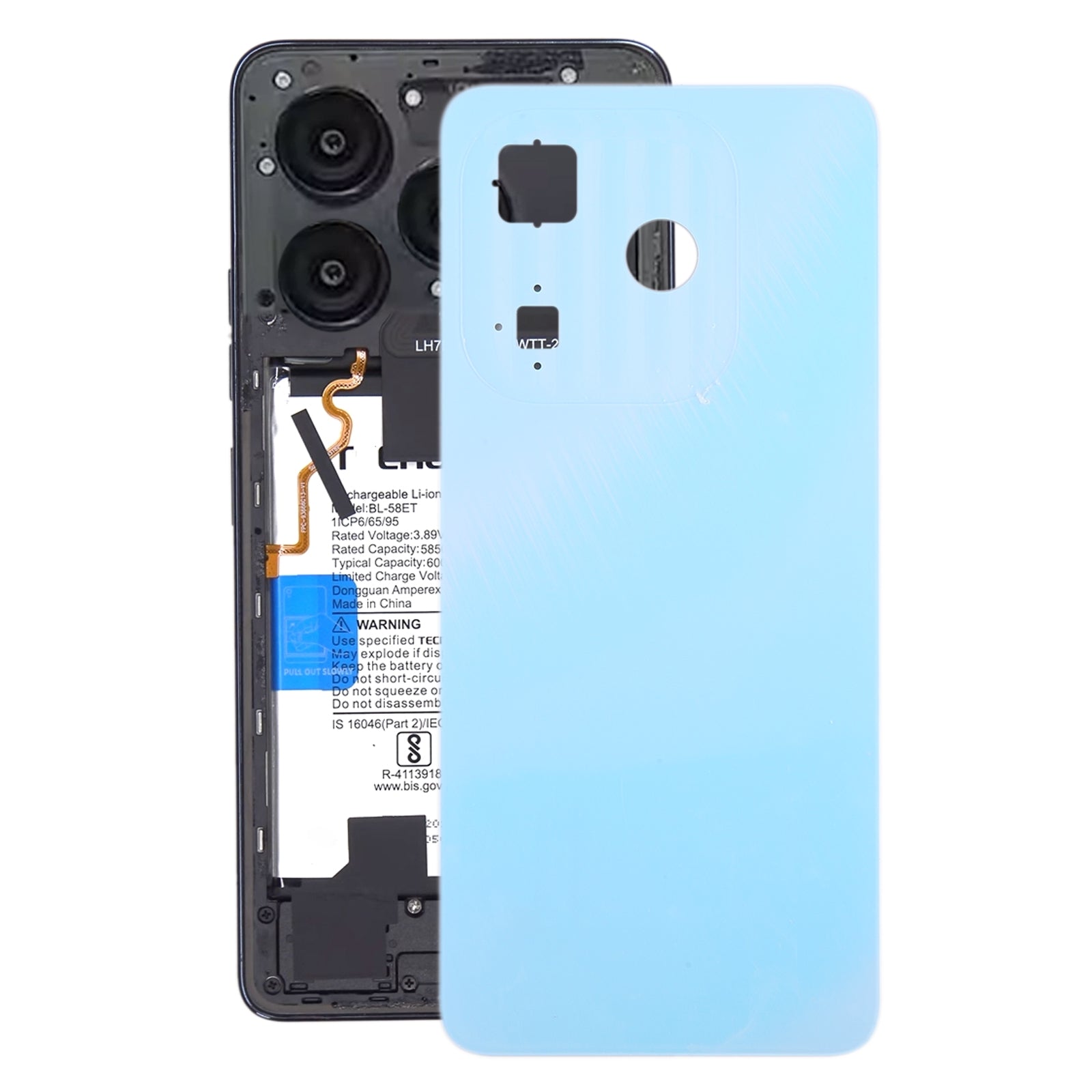For itel P55 Battery Back Cover Blue