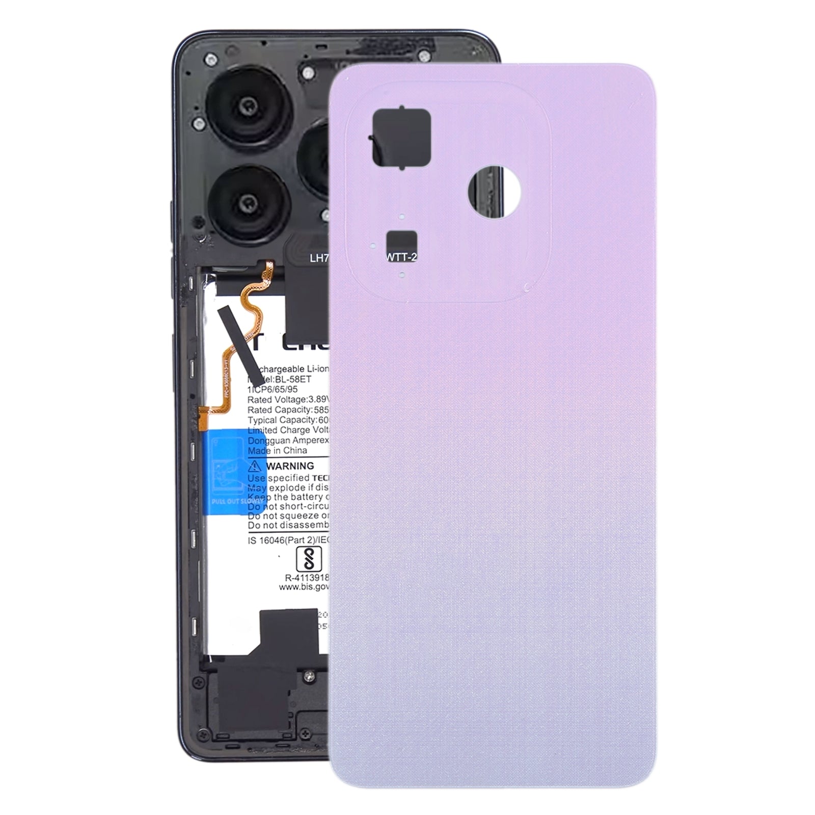 For itel P55 Battery Back Cover Purple