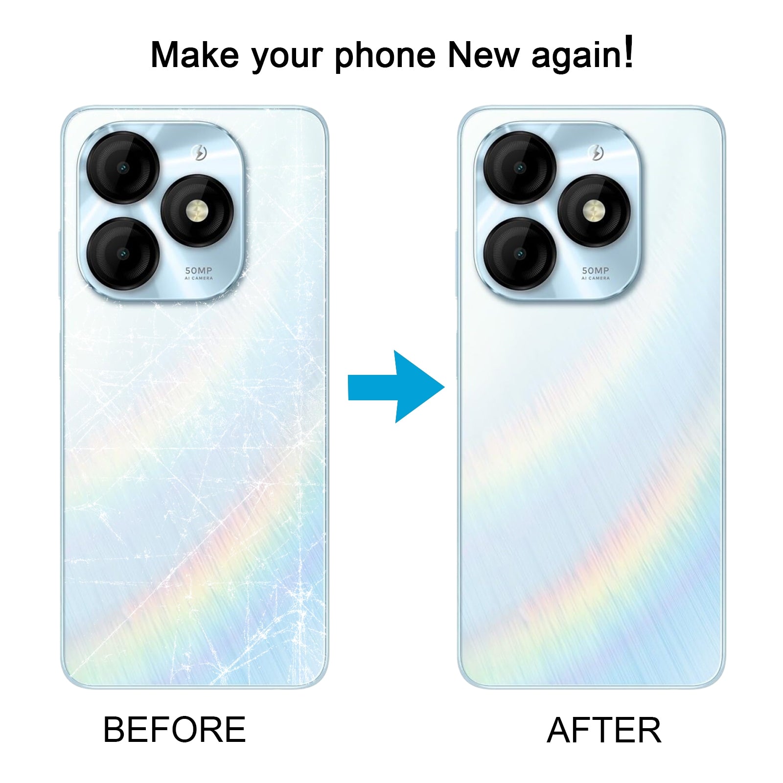 For itel P55 Battery Back Cover Blue