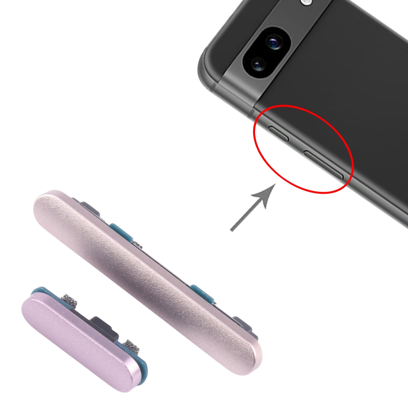 For Google Pixel 8A Power Button and Volume Control Button  Pink
