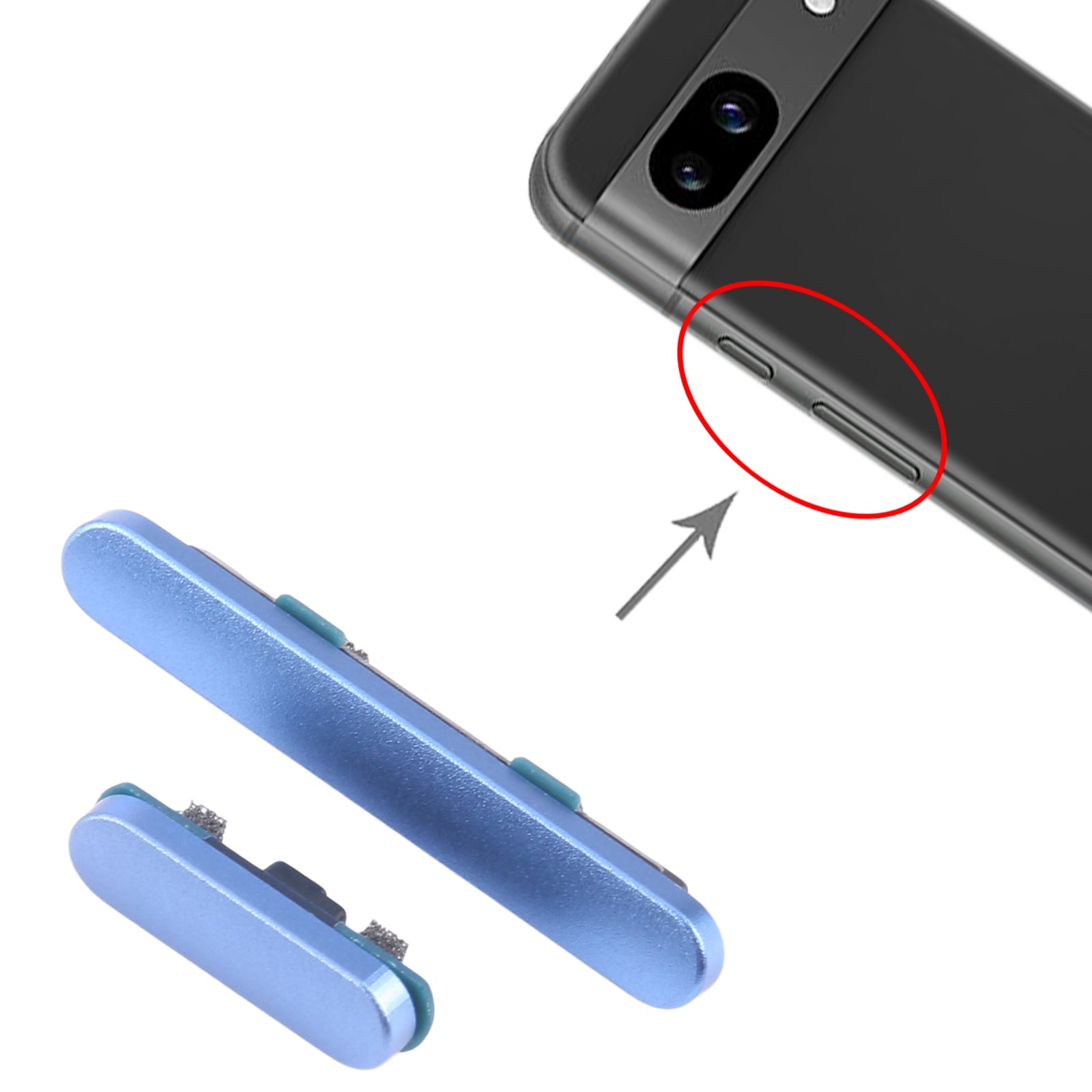 For Google Pixel 8A Power Button and Volume Control Button  Blue