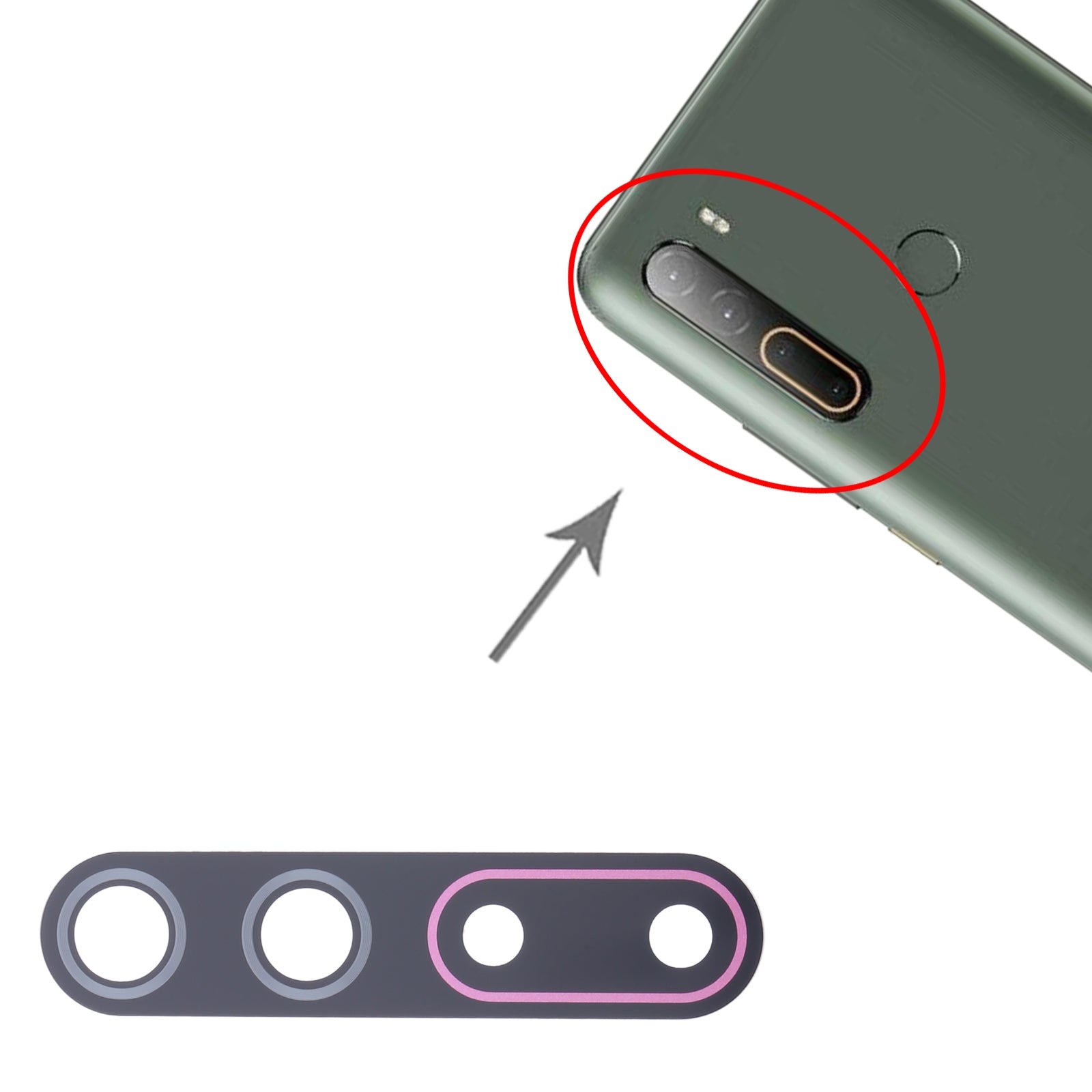 For HTC U20 5G 10pcs OEM Back Camera Lens  Pink