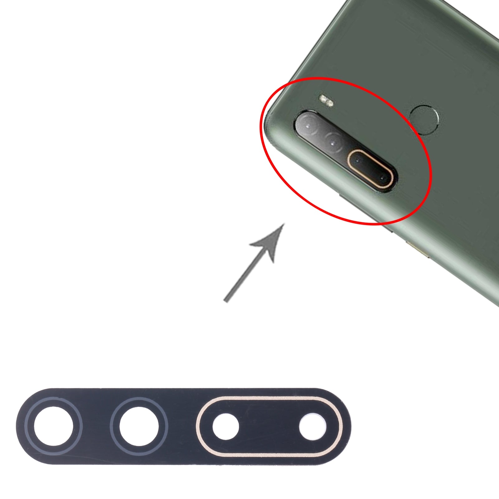 For HTC U20 5G 10pcs OEM Back Camera Lens  Silver