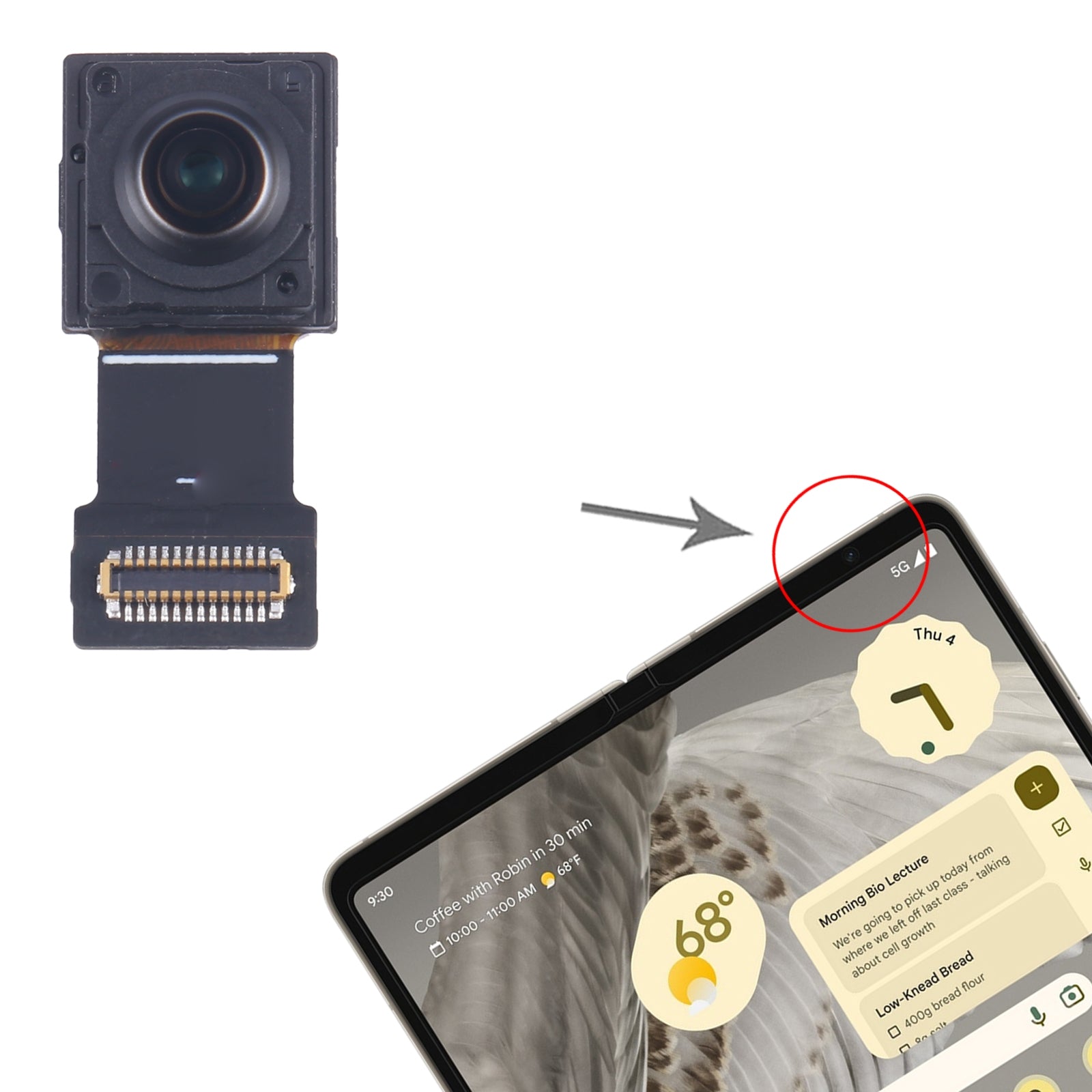 For Google Pixel Fold Main Front Facing Camera