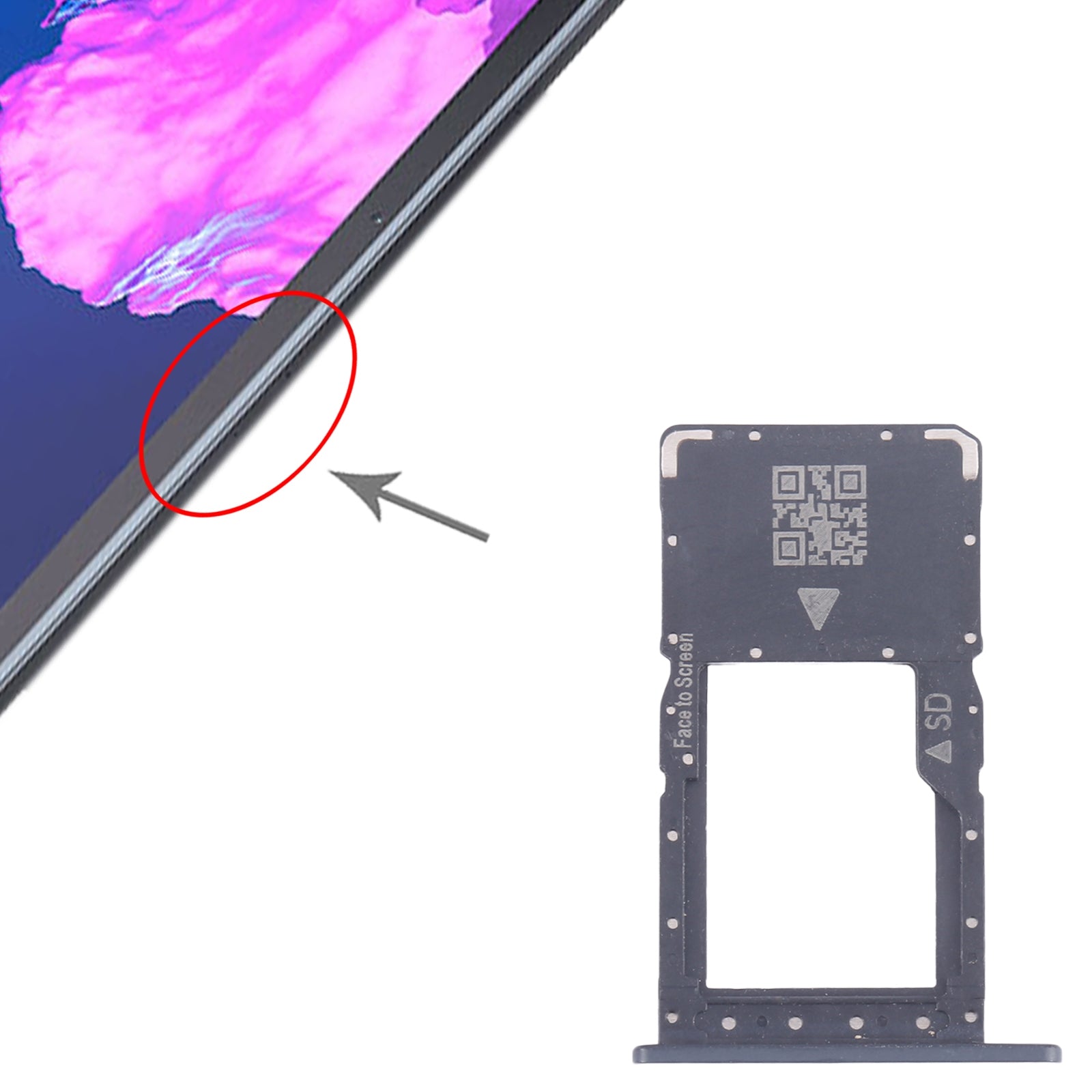 For Lenovo Tab P11 TB-J606 Micro SD Card Tray  Black