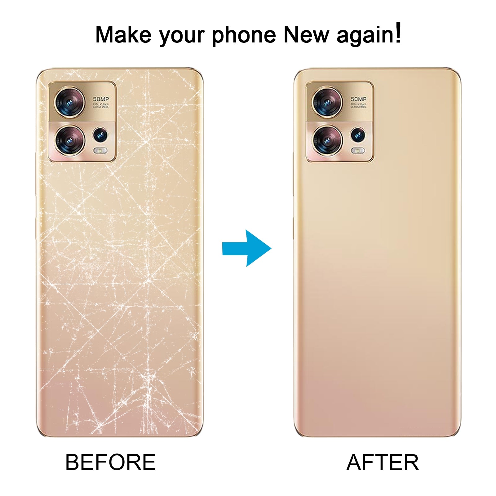 For Motorola Edge 30 Fusion Battery Back Cover Blue