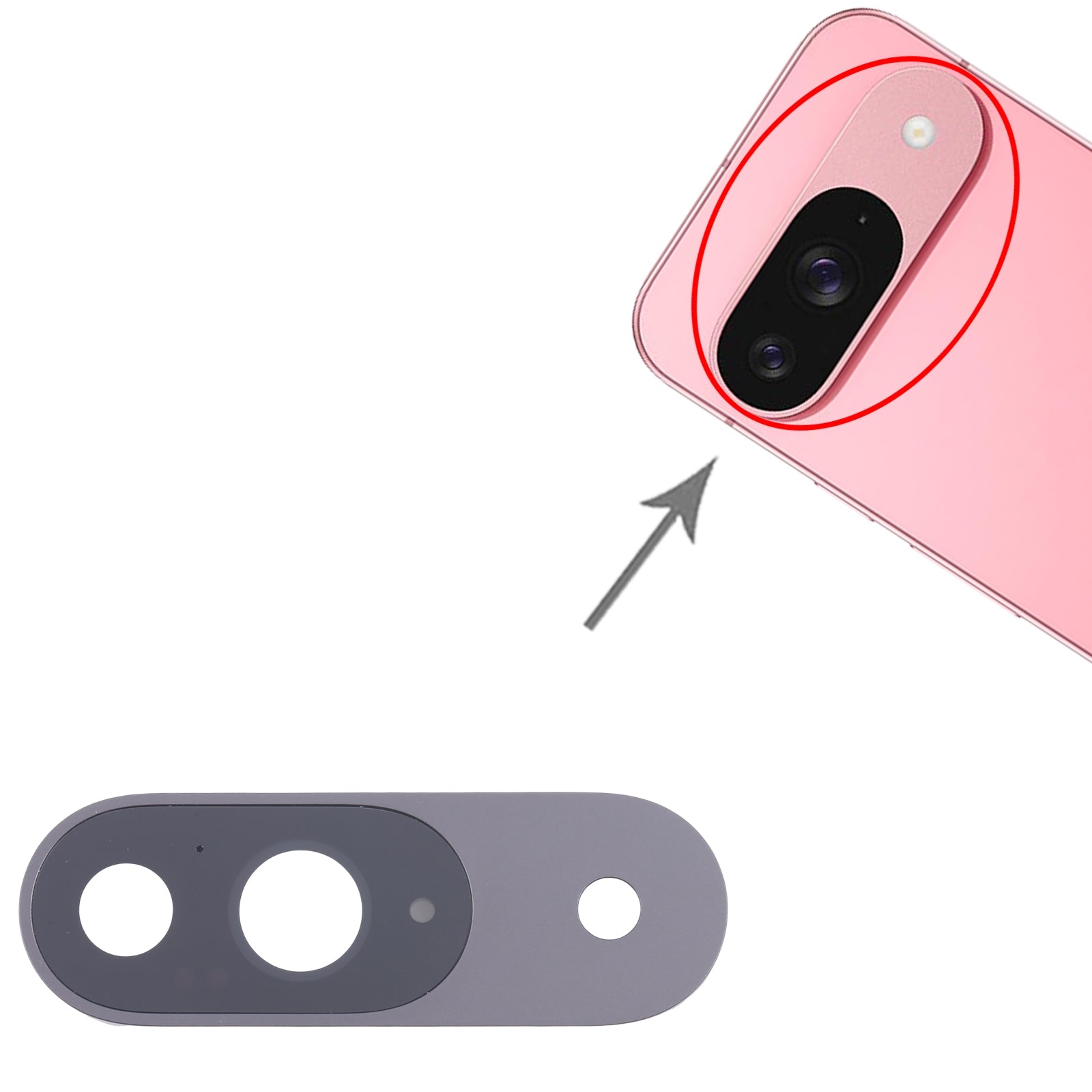 For Google Pixel 9 Camera Lens Cover  Black