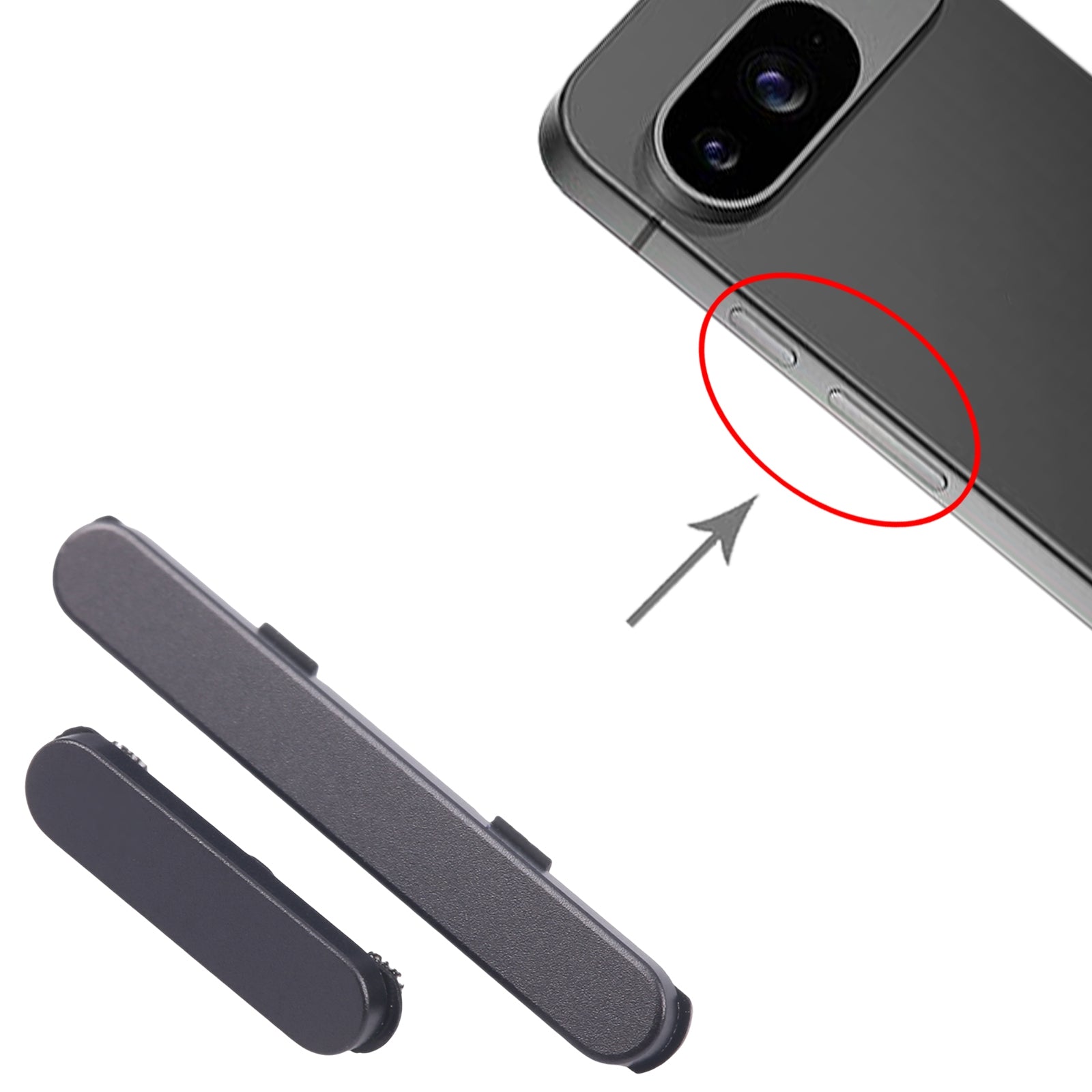 For Google Pixel 9 Power Button and Volume Control Button  Black