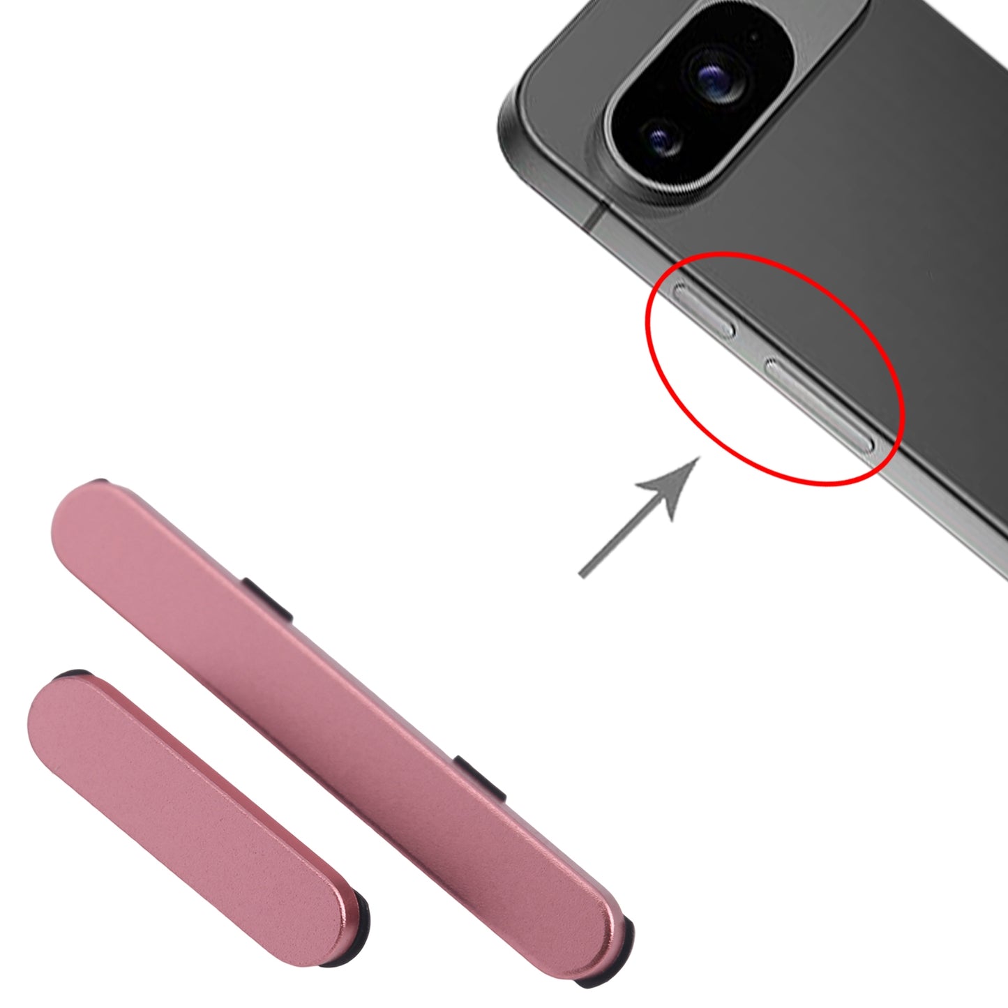 For Google Pixel 9 Power Button and Volume Control Button  Pink