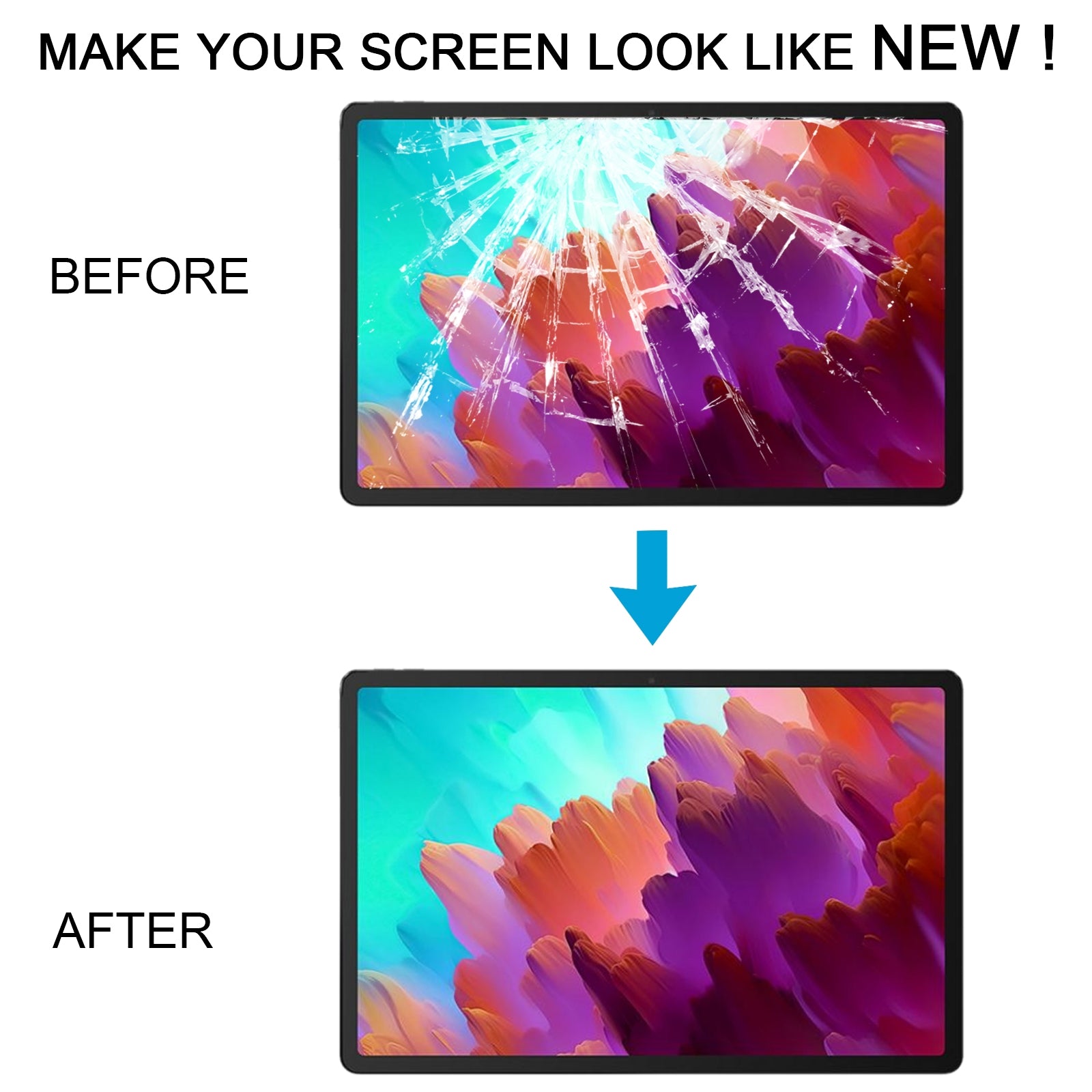 For Lenovo Xiaoxin Pad Pro 12.7 inch 2024 TB375FC Front Screen Outer Glass Lens with OCA Optically Clear Adhesive