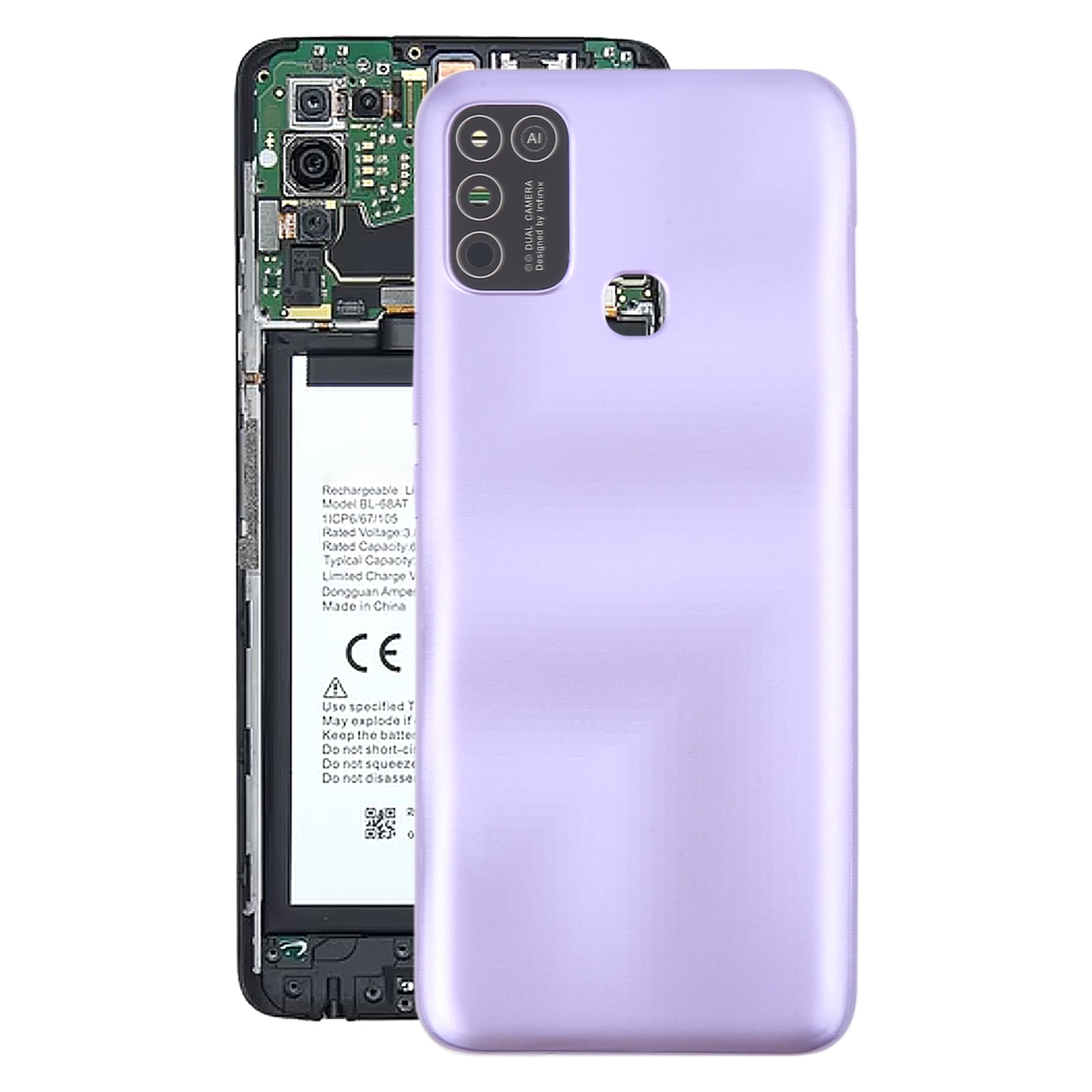 For Infinix  10 Play Battery Back Cover Purple