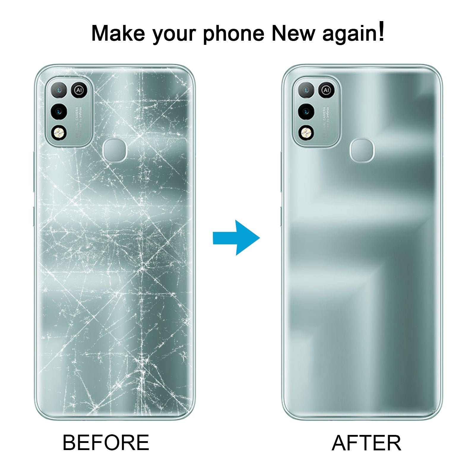 For Infinix  10 Play Battery Back Cover Green