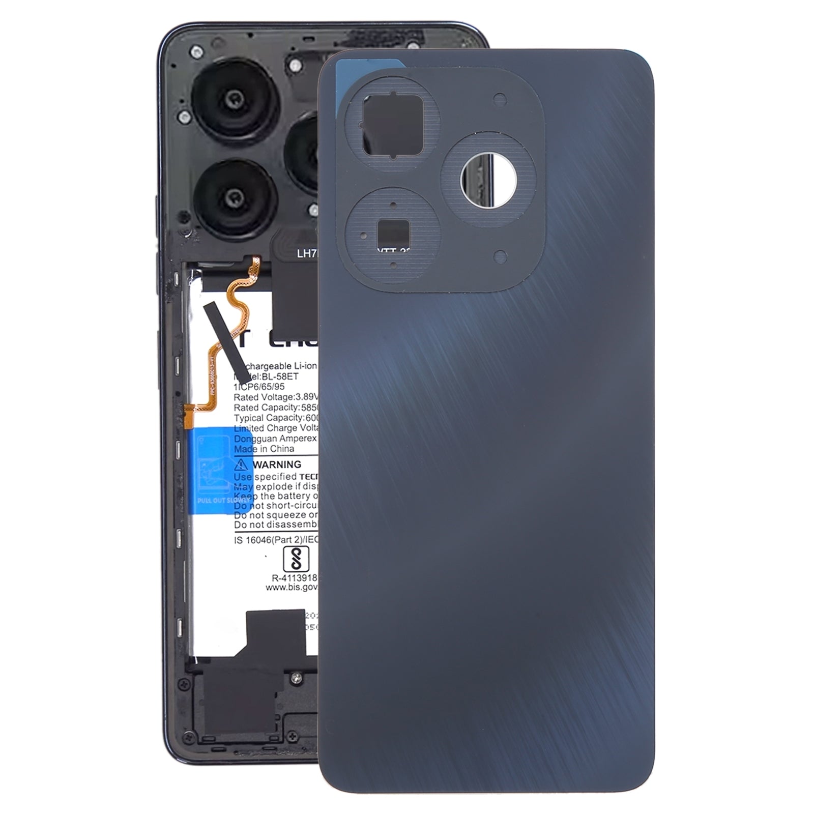 For itel P55 A666L Battery Back Cover Black