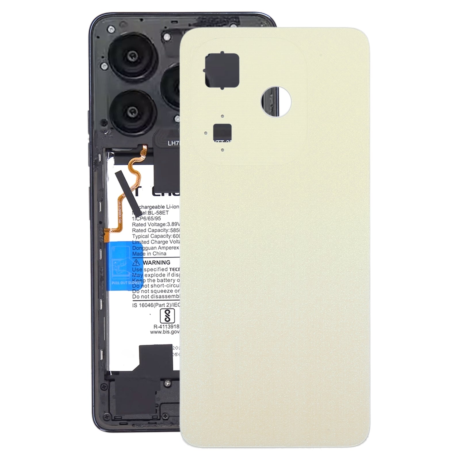 For itel P55 A666L Battery Back Cover Gold