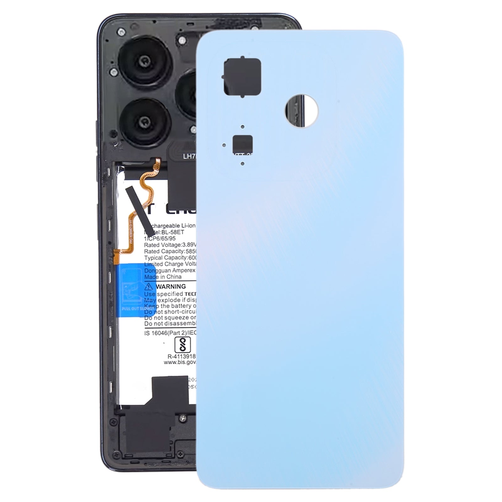 For itel P55 A666L Battery Back Cover Blue