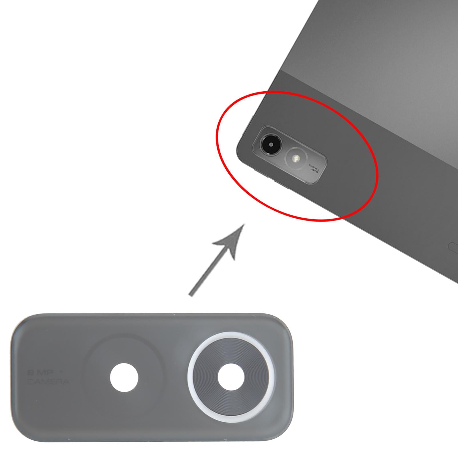 For Lenovo Tab P12 Back Camera Lens  Black