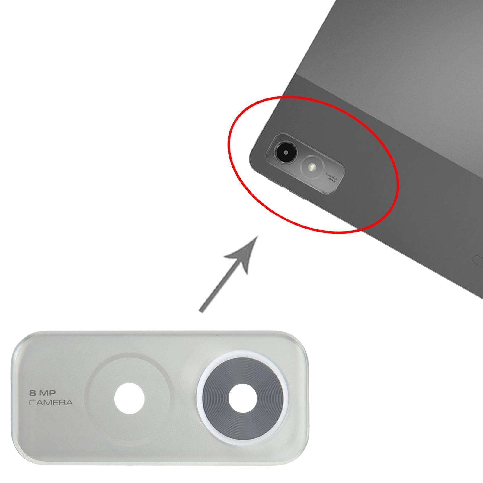 For Lenovo Tab P12 Back Camera Lens  Grey